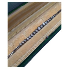 Bracciale a maglie con diamanti antichi taglio miniera