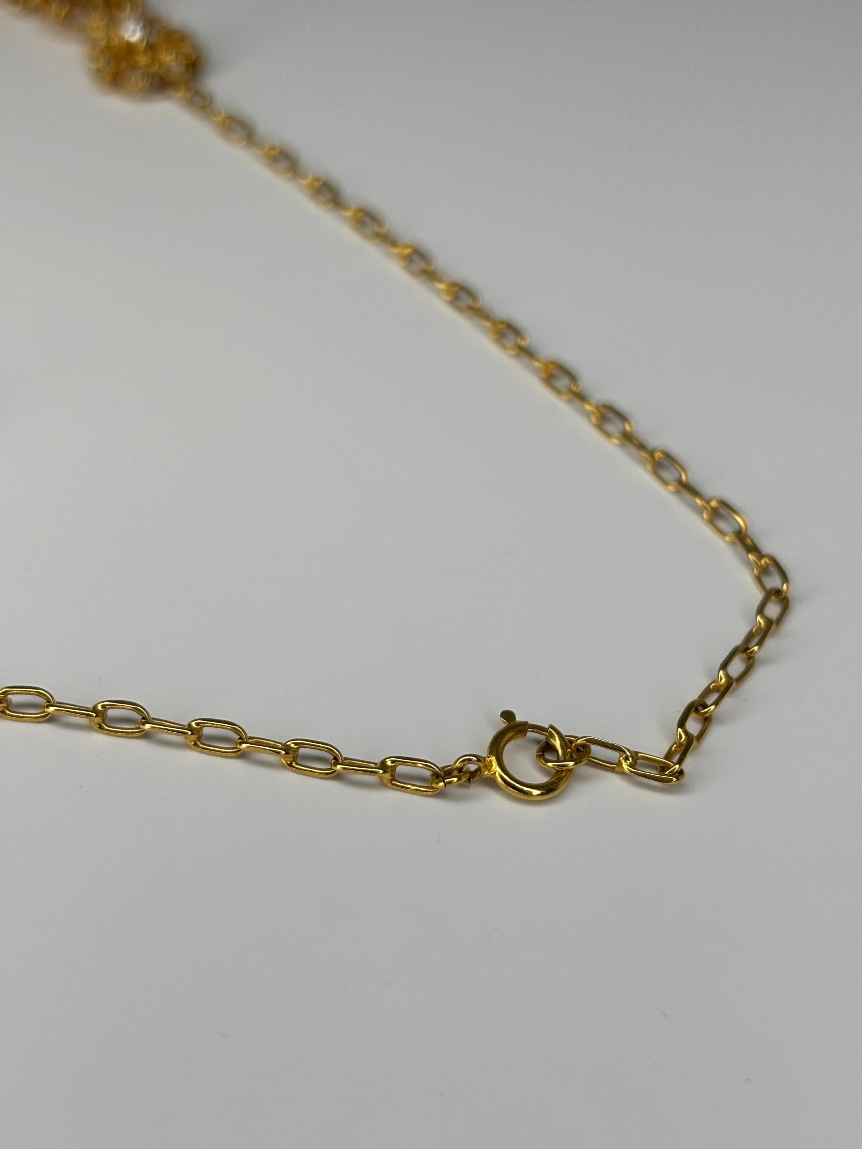 Antike Halskette aus 14k und 18 Karat Gelbgold mit Diamanten im alten Minenschliff im Angebot 15