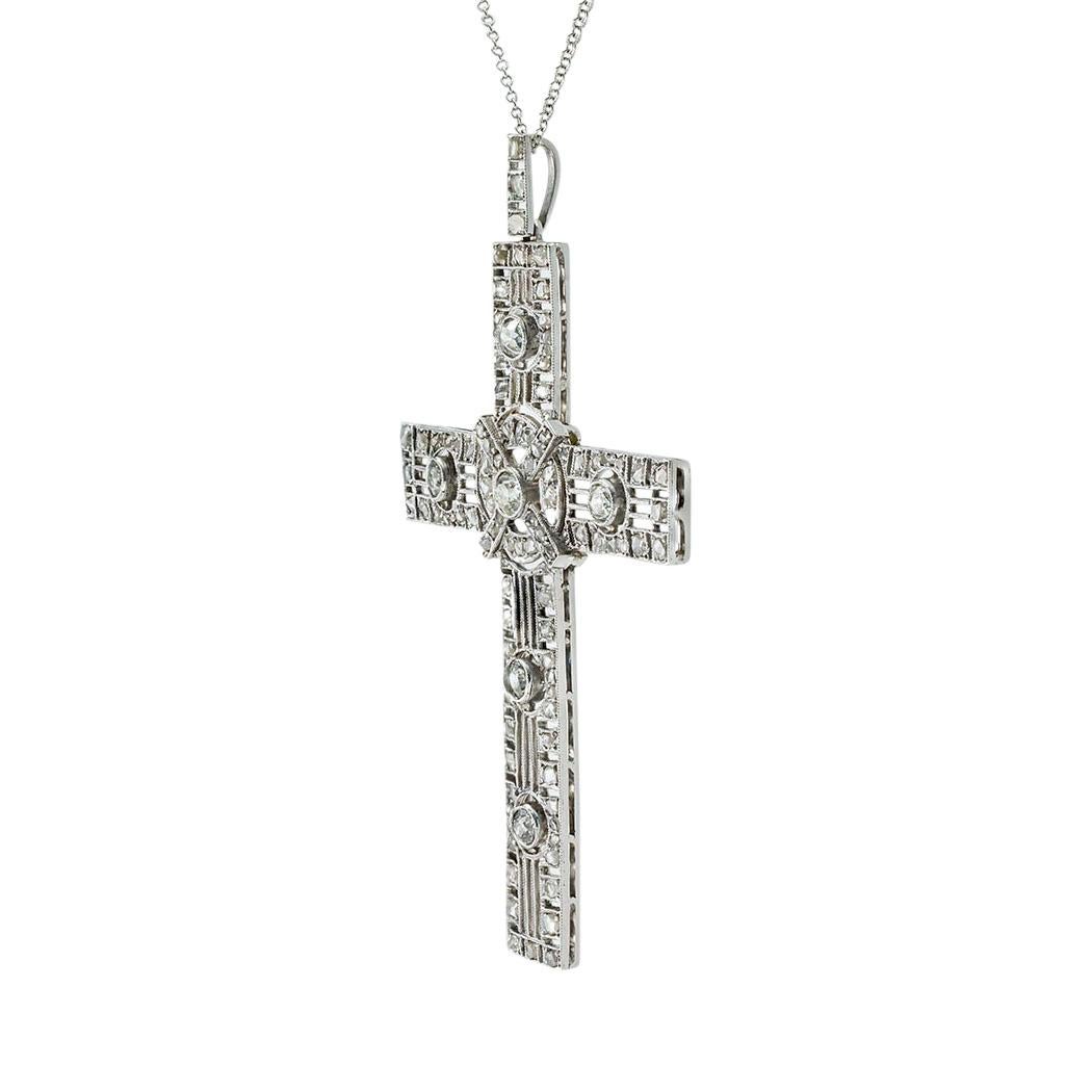 antique diamond cross necklace