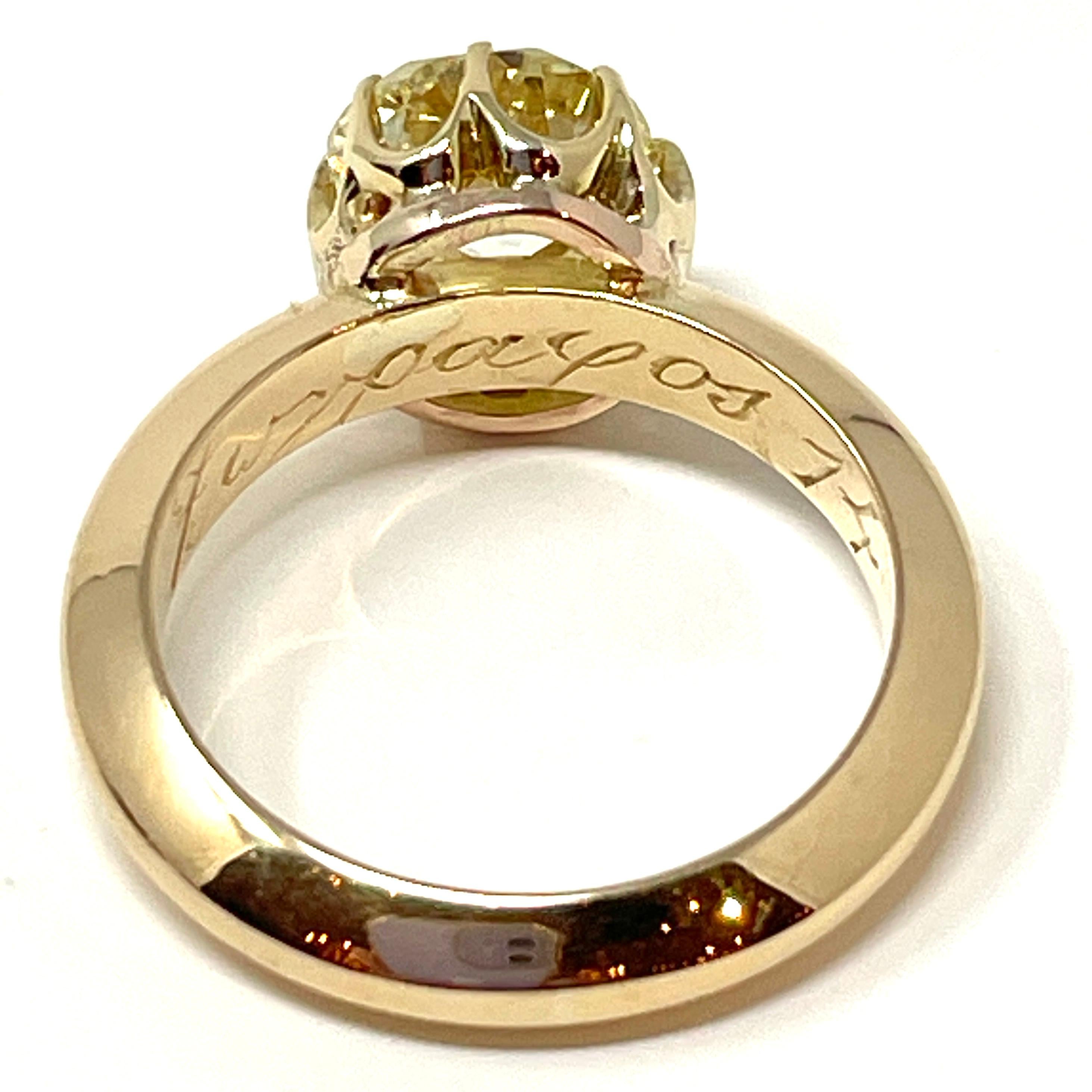 Antiker Diamantring mit altem Minenschliff aus 18 Karat Gold 2
