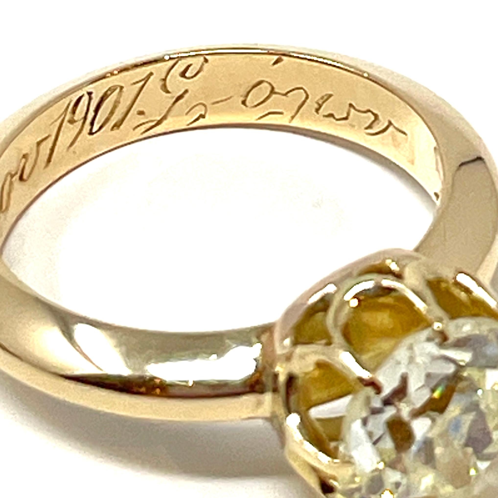 Antiker Diamantring mit altem Minenschliff aus 18 Karat Gold 5