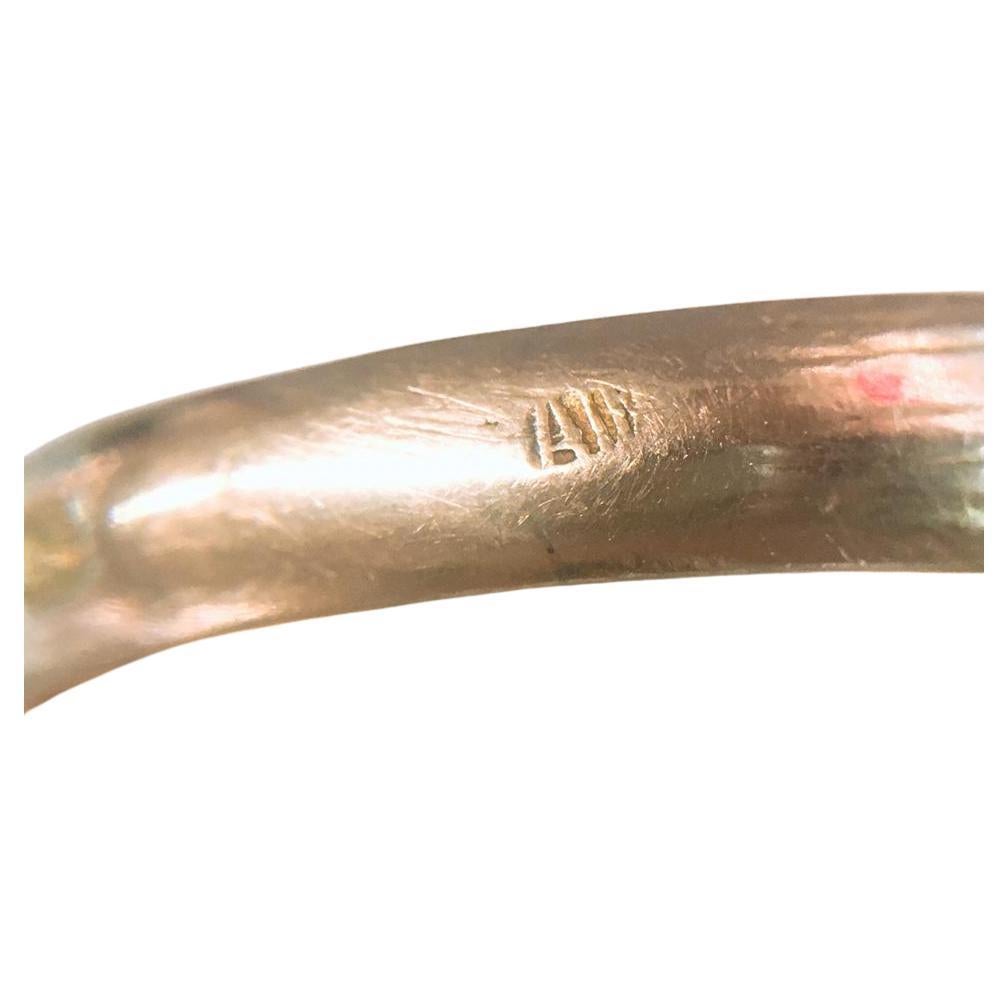 da uomo o donna Antico anello solitario in oro russo con diamante taglio miniera in vendita