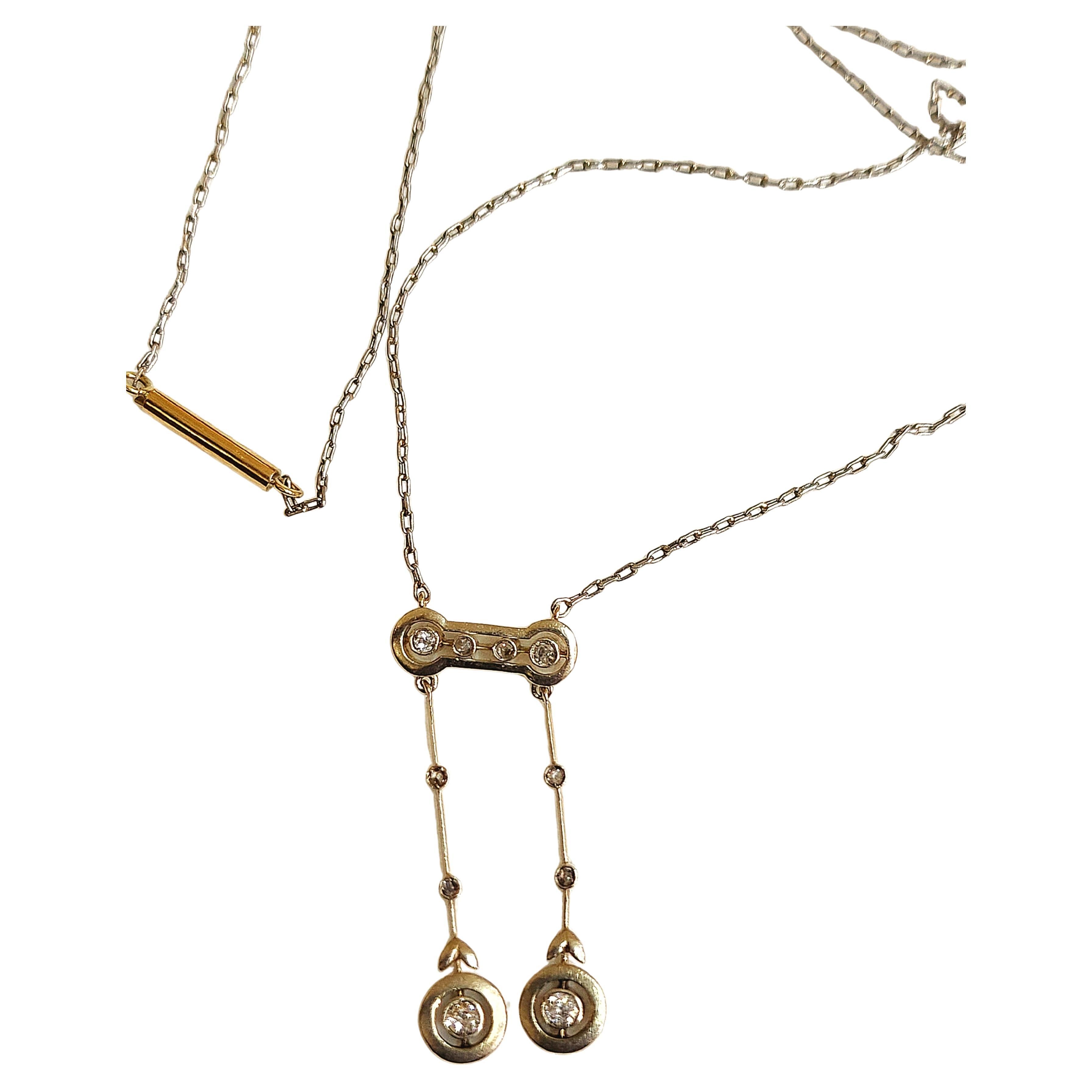 Women's Antique Old Mine Cut Diamond Russian Necklace