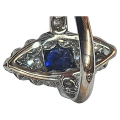 Antiker alter Mine Cut Diamant Saphir Goldring