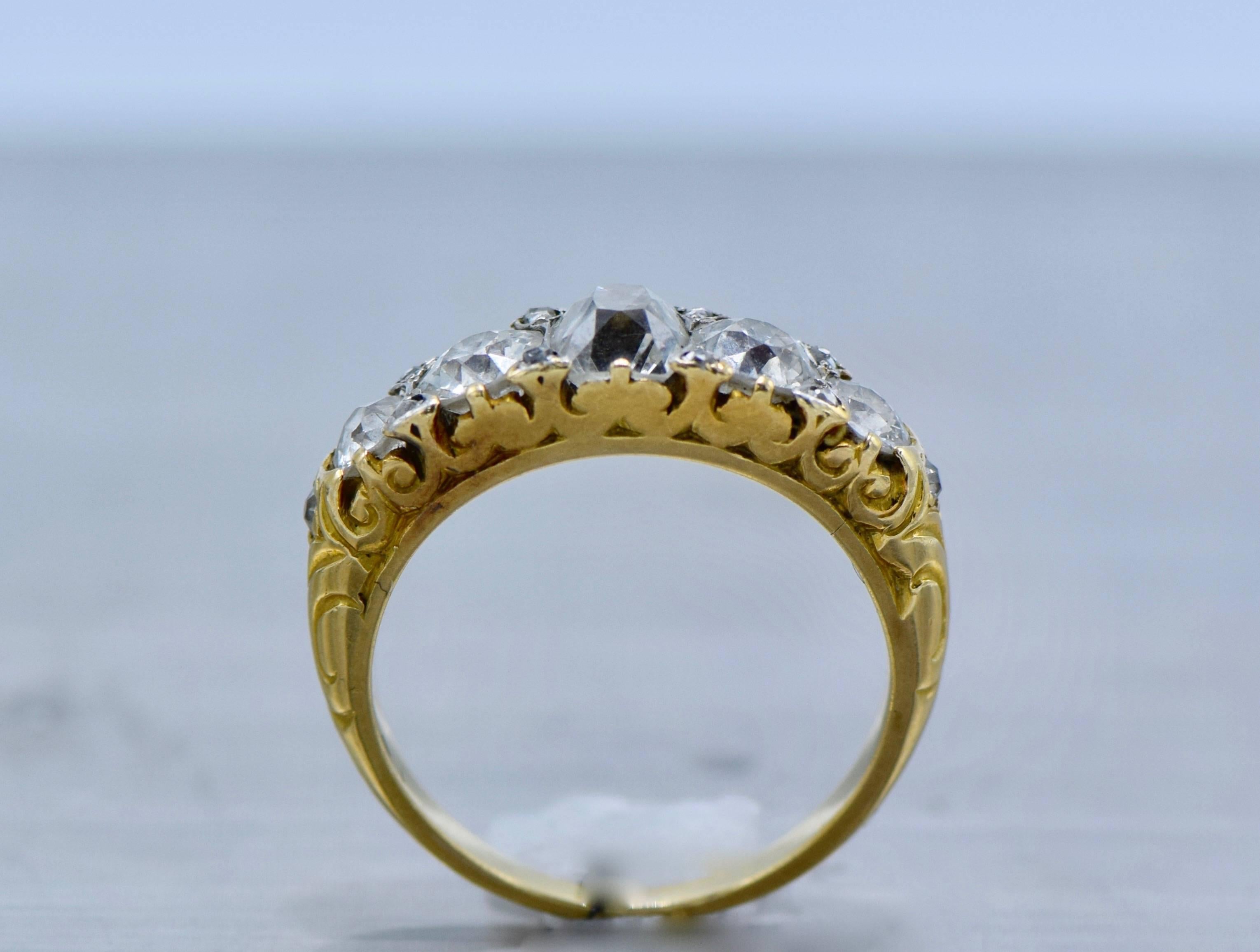 Antique Old-Mine Diamond and Gold Ring

White color: E-F

Clean clarity: Vs 

Diamond weight: 3 Carat 