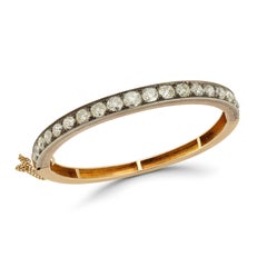 Bracelet jonc ancien en diamants vieille mine