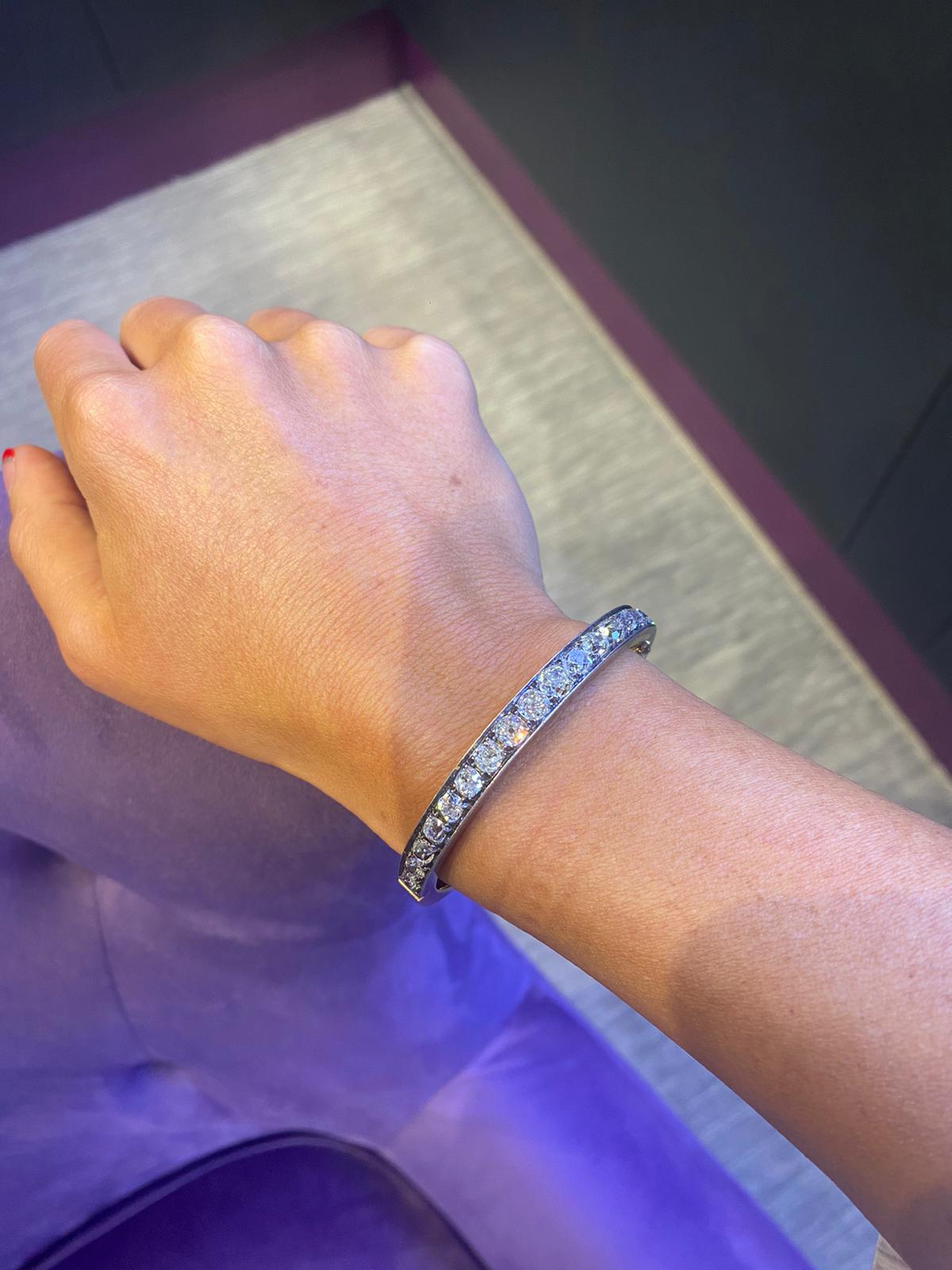 Bracciale antico con diamanti Old Mine In condizioni ottime in vendita a New York, NY