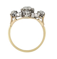 Antique old mine diamond cluster ring, circa 1890.