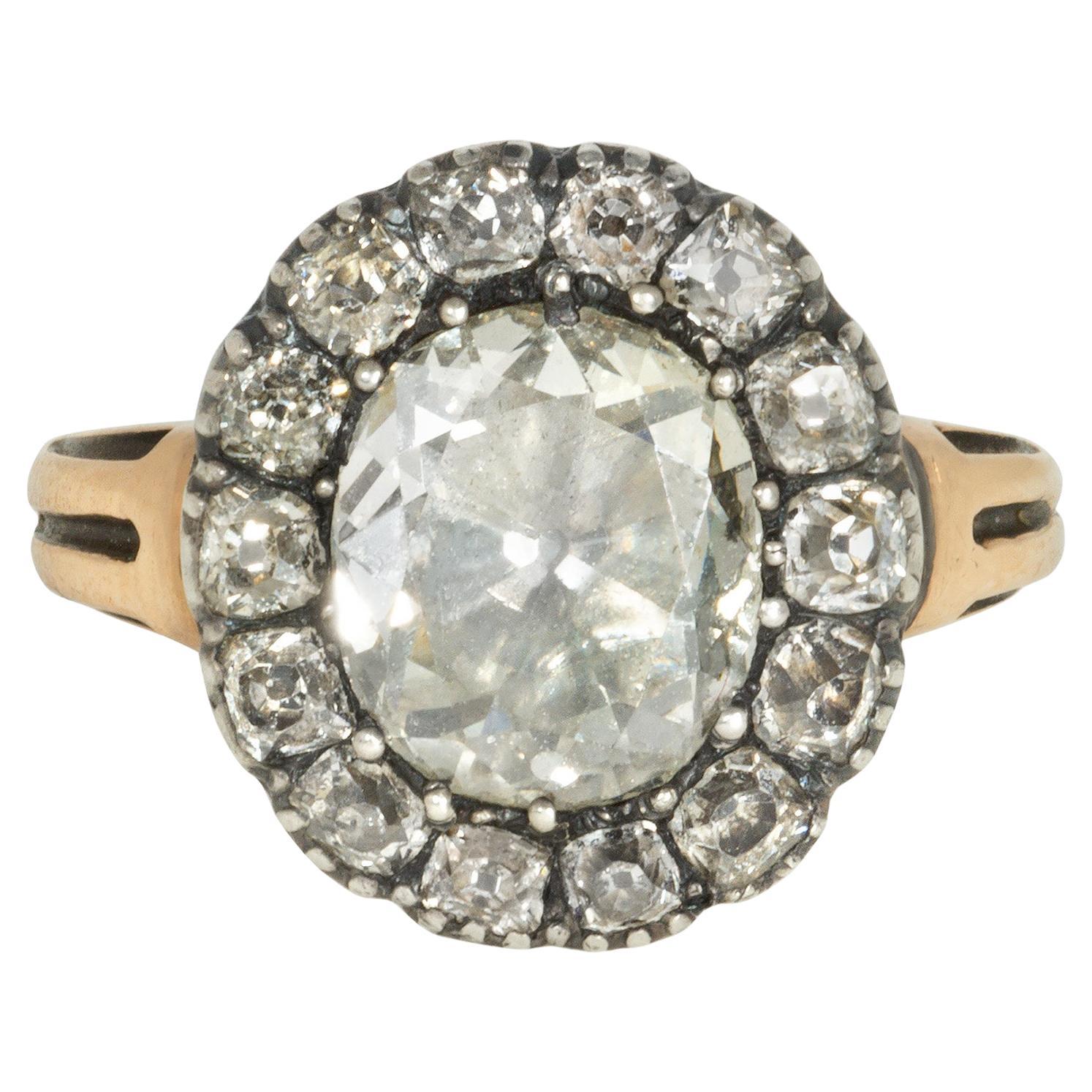 Antiker Diamant-Cluster-Ring aus alter Mine
