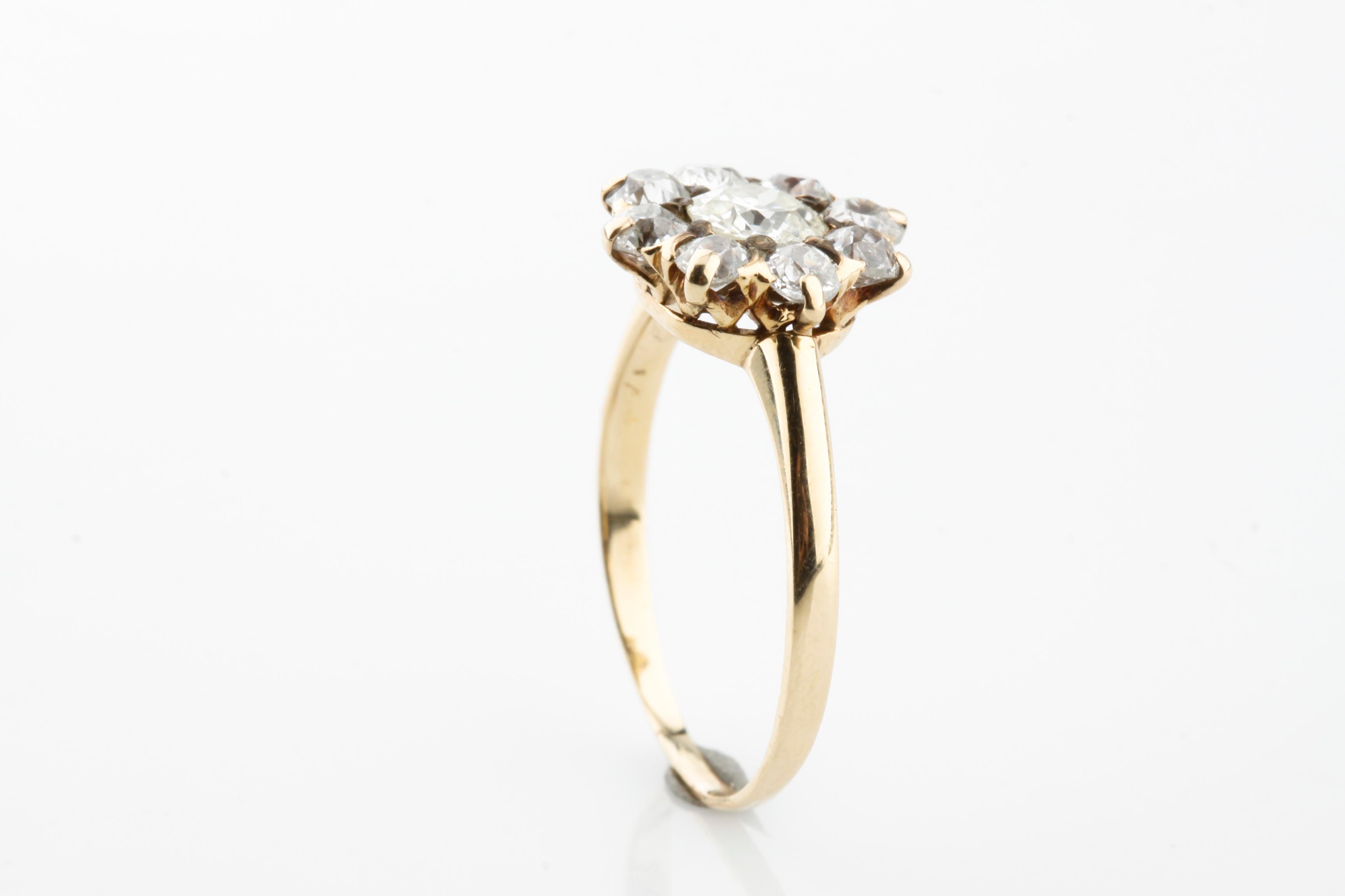 carrot gold cluster ring