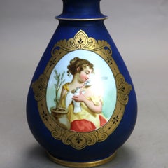 Antique Old Paris Hand Painted Porcelain Portrait Vase C1890