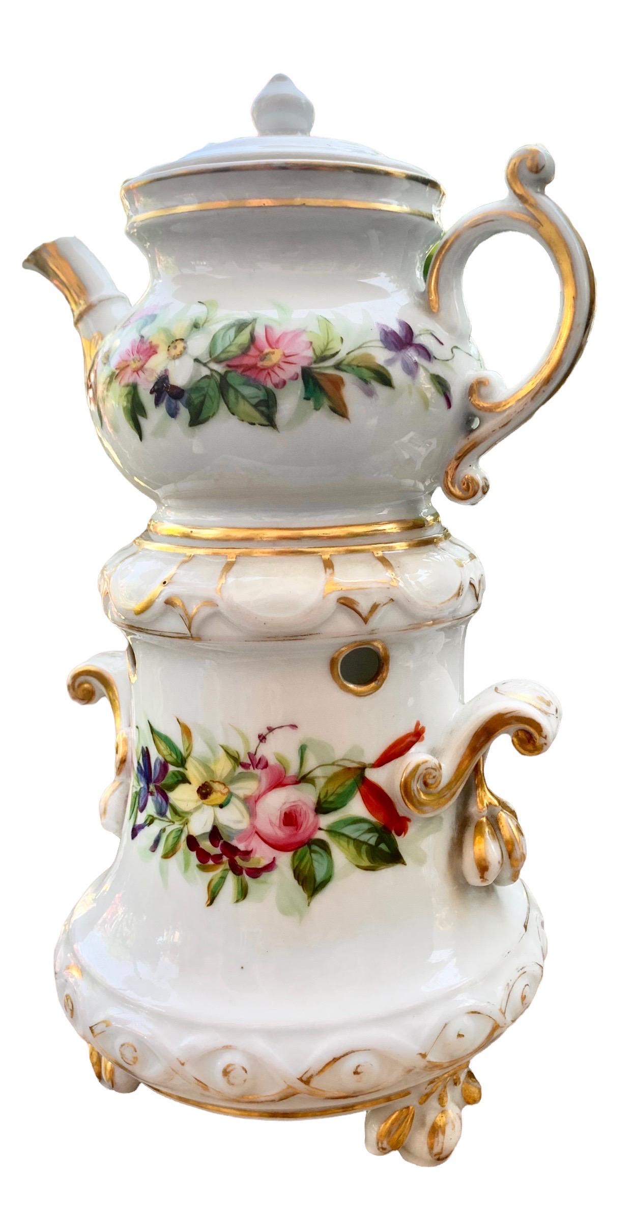 Belle Époque Antique French Porcelain Veilleuse