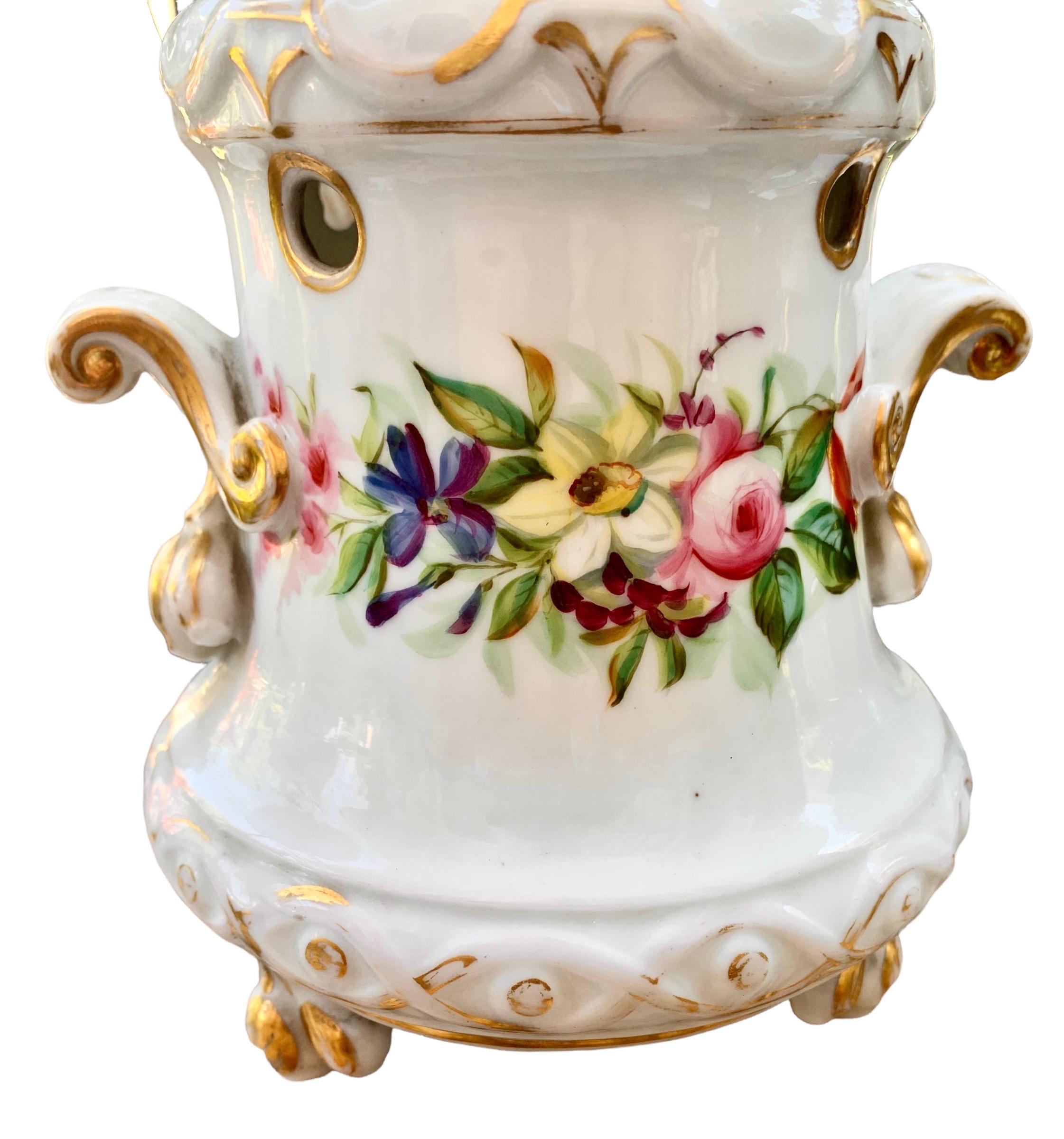 Antique French Porcelain Veilleuse In Good Condition In New Orleans, LA