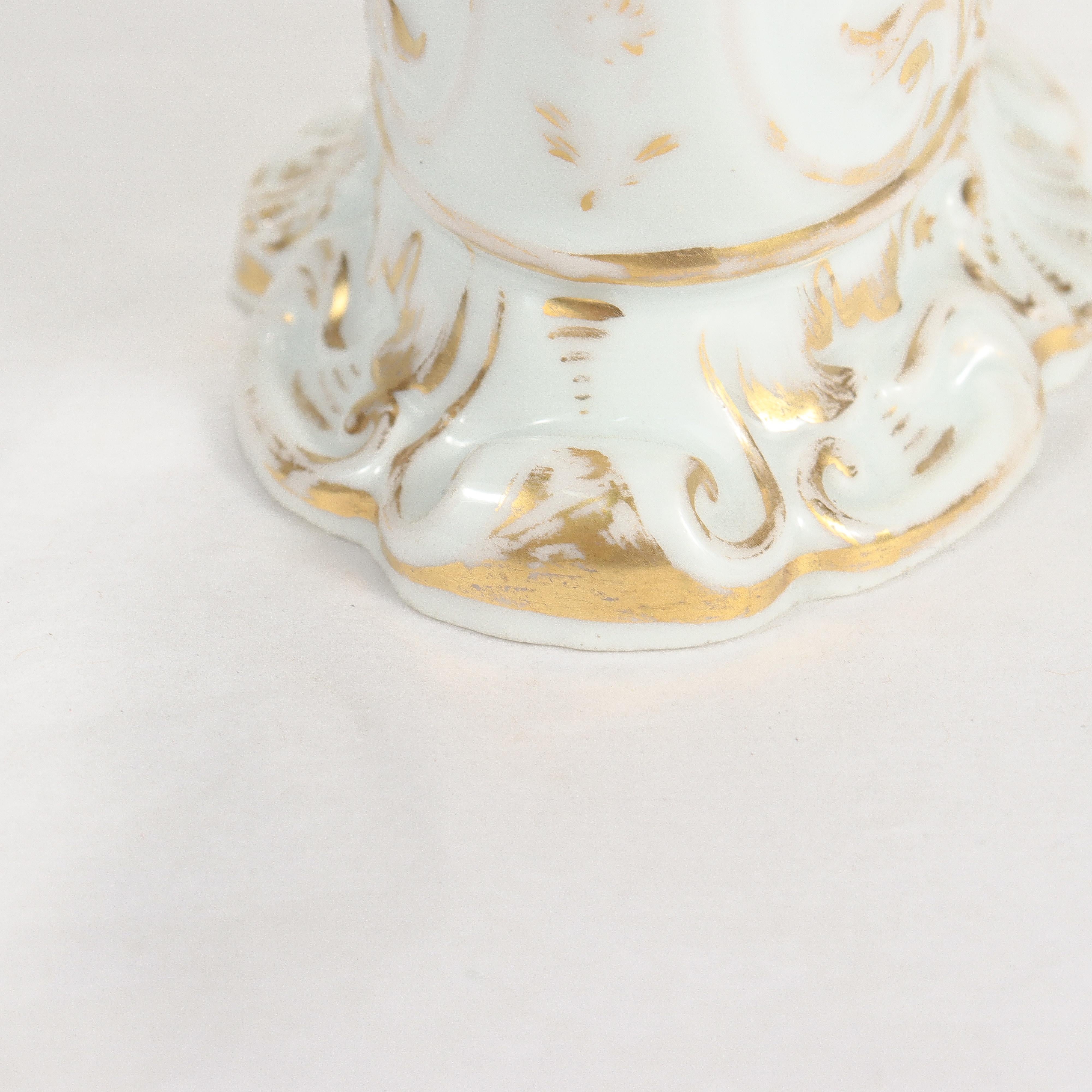 Vase ancien en porcelaine en forme d'éventail du Old Paris ou Vieux Paris en vente 11