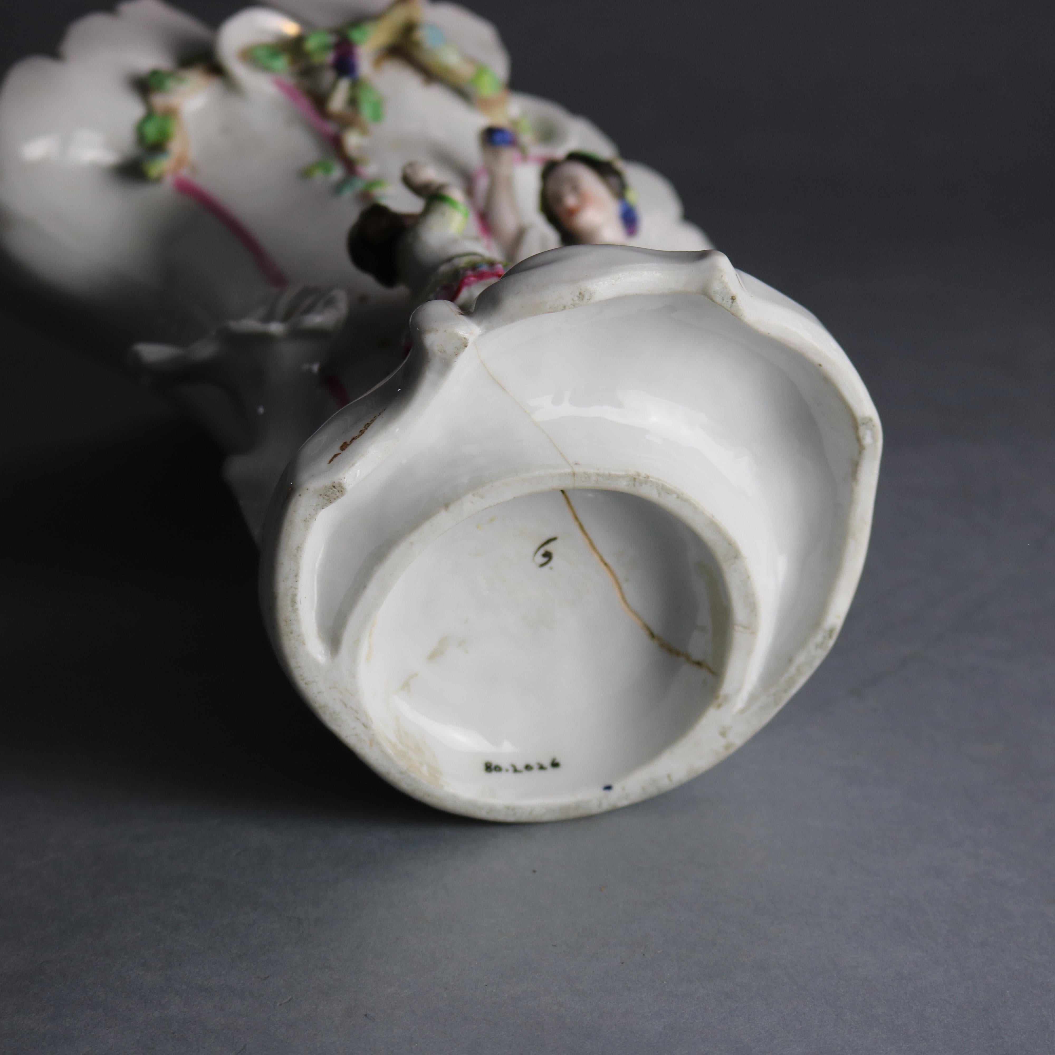 Antique Old Paris Porcelain Figural Spill Vase, Mother and Child, circa 1880 5
