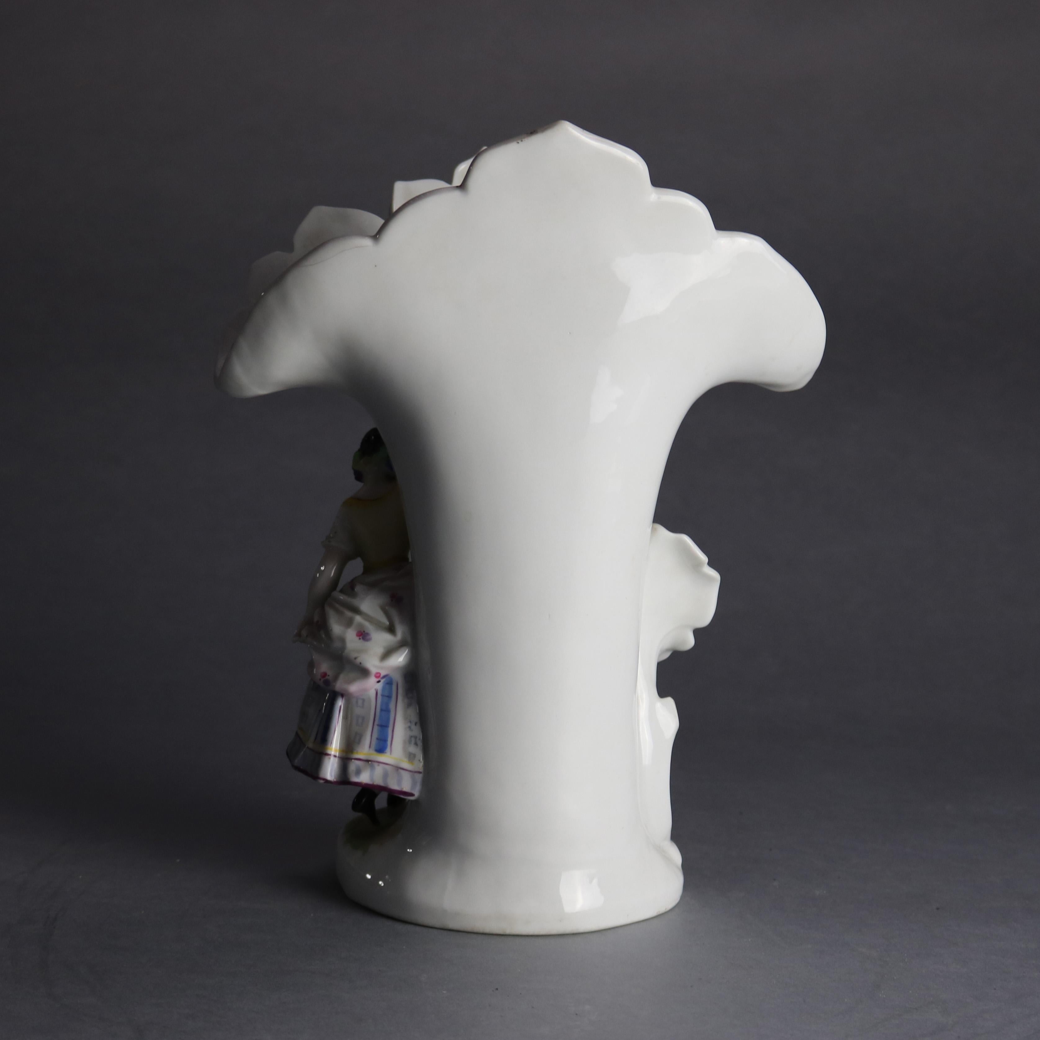 Antique Old Paris Porcelain Figural Spill Vase, Mother and Child, circa 1880 3