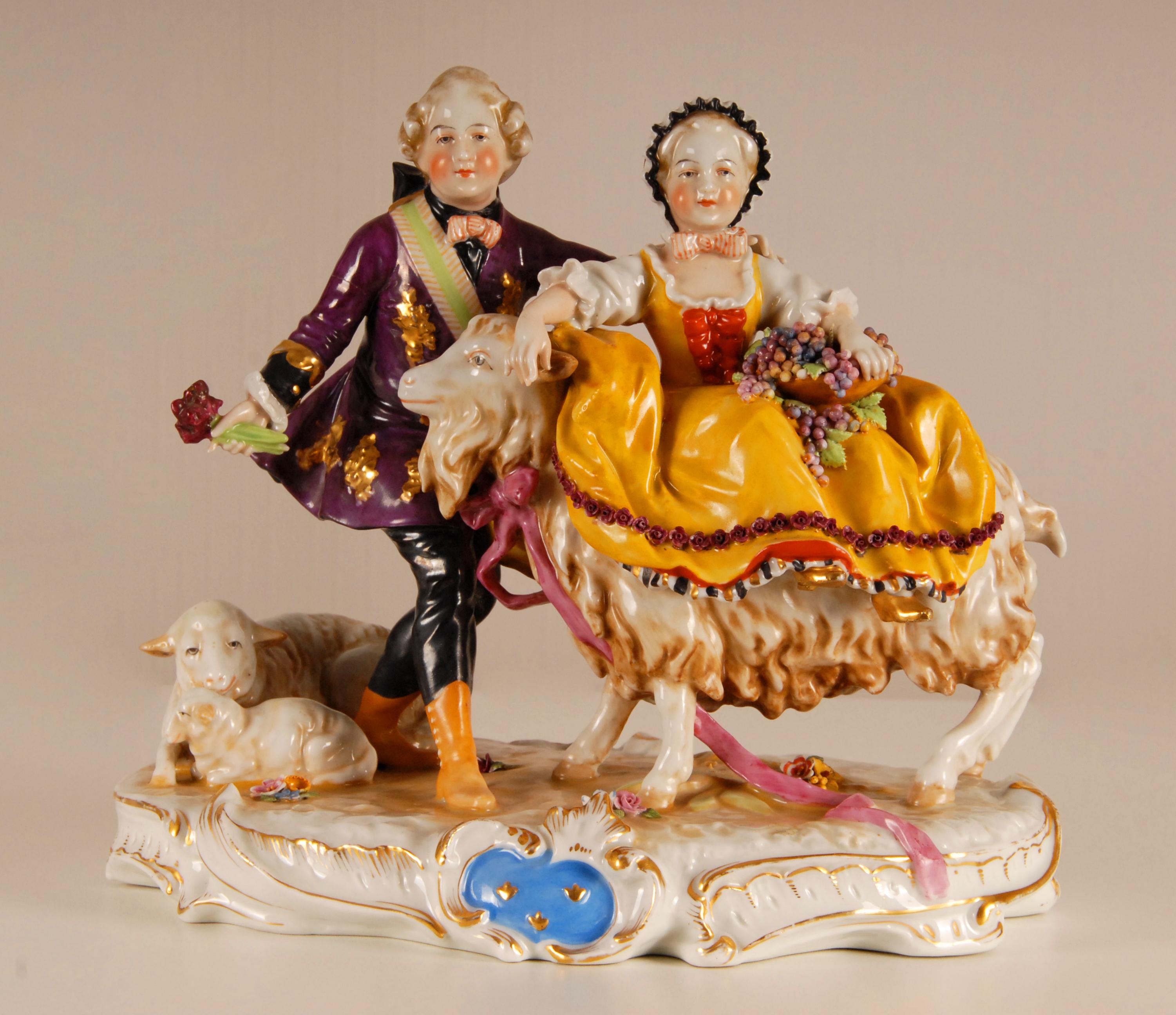 Antiquité Old Paris Porcelaine Figurine Groupe Figural Style Rococo 19ème siècle en vente 2
