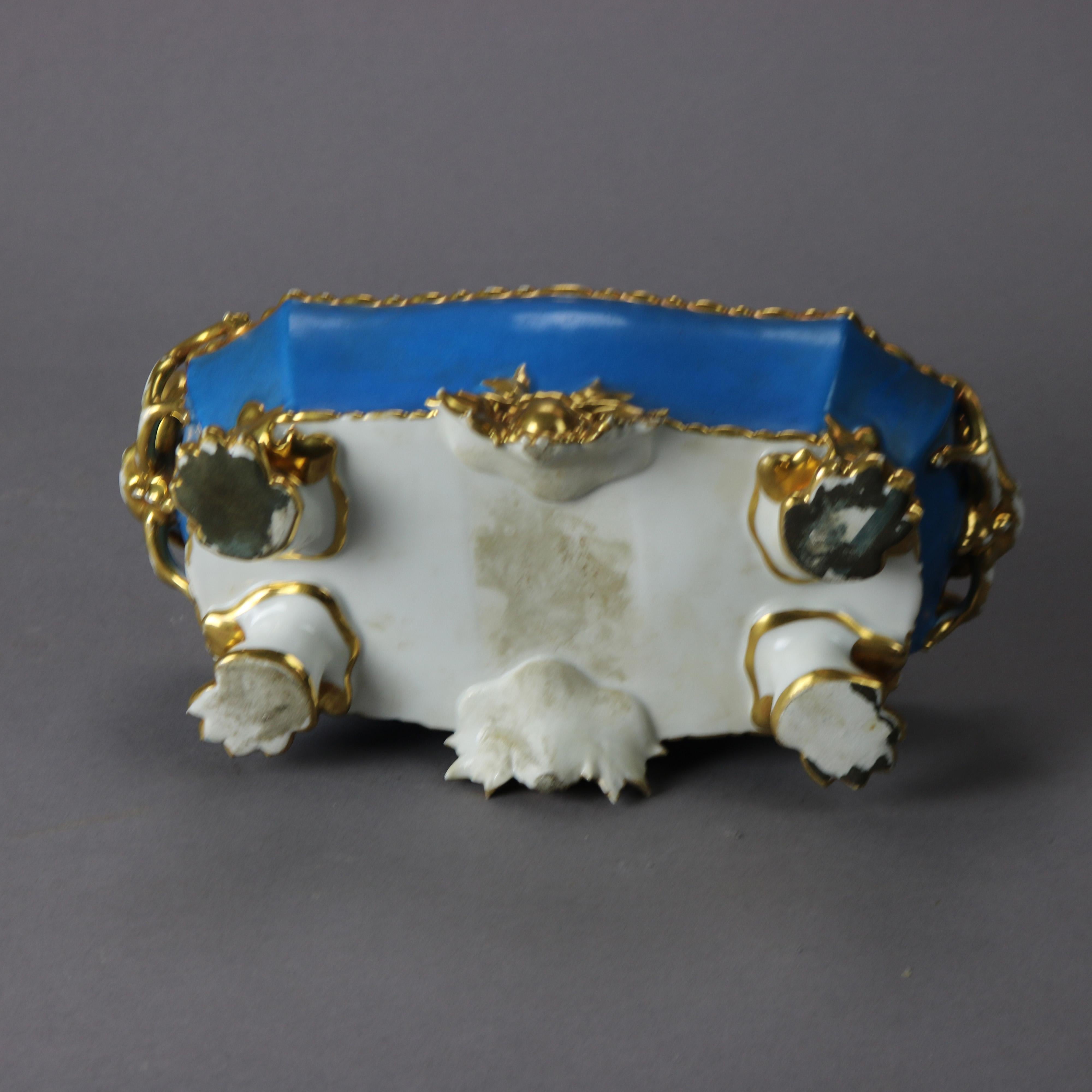 Antique Old Paris Porcelain Hand Painted & Gilt Decorated Glove Box 19th C 4