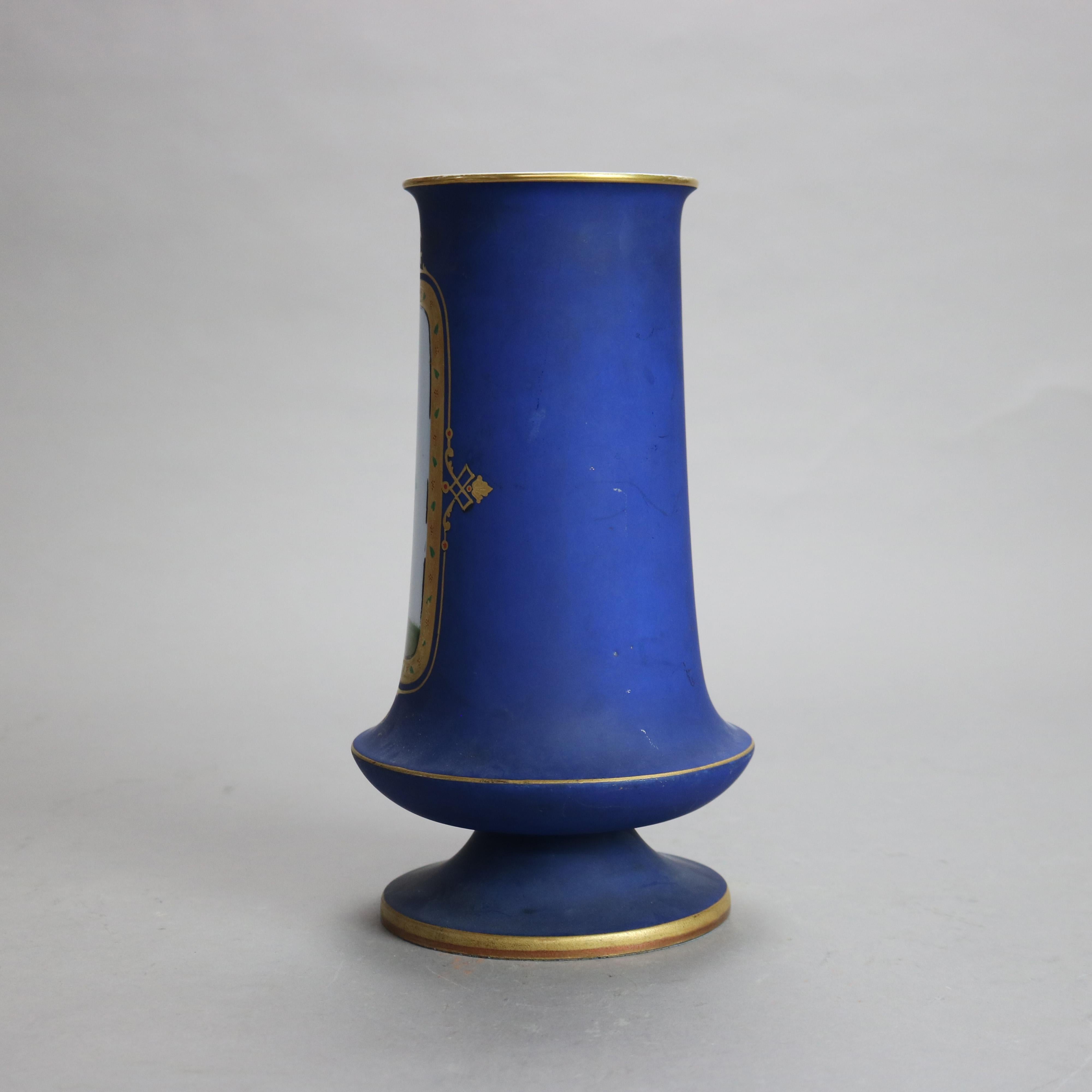 Antico vaso figurativo in porcellana Old Paris dipinto a mano e dorato C1890 In condizioni buone in vendita a Big Flats, NY