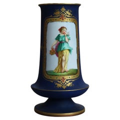 Antique Old Paris Porcelain Hand Painted & Gilt Figural Vase C1890