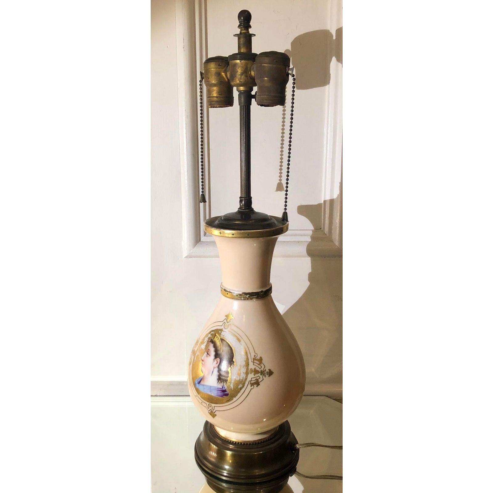 Antique Old Paris Porcelain Neoclassical Portrait Lamp - Vase c.1850 later electrified

Additional information:
Materials: Porcelain
Color: Tan
Brand: Old Paris
Period: 19th Century
Place of Origin: France
Styles: Neoclassical
Lamp Shade: Not