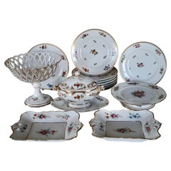 Antique Old Paris Porcelain - Porcelaine de Paris Dessert Service with Basket 