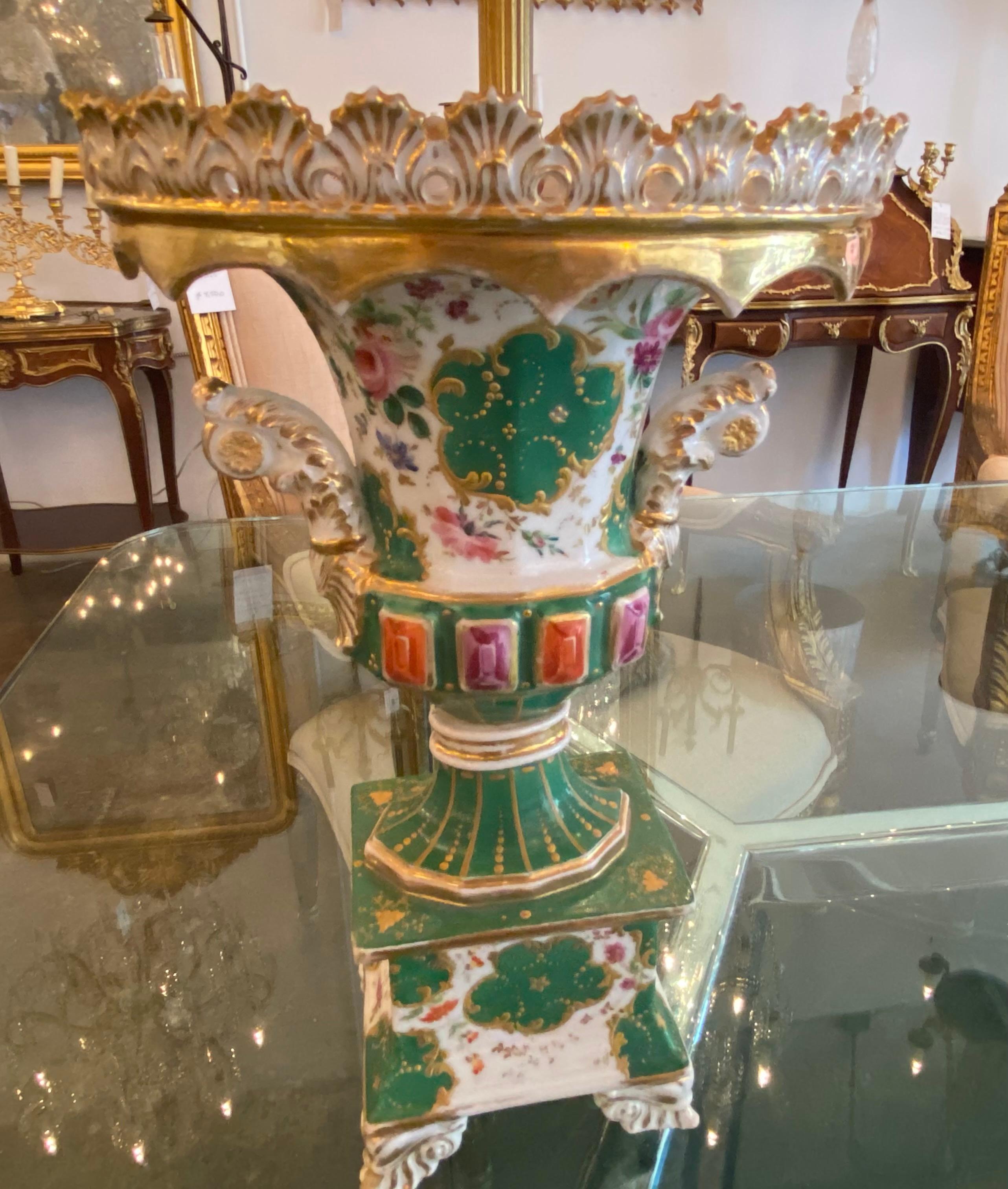 Hand-Painted Antique Old Paris Porcelain Vases