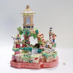 Antique Old Paris / Vieux Porcelain Figural Chinoiserie Centerpiece