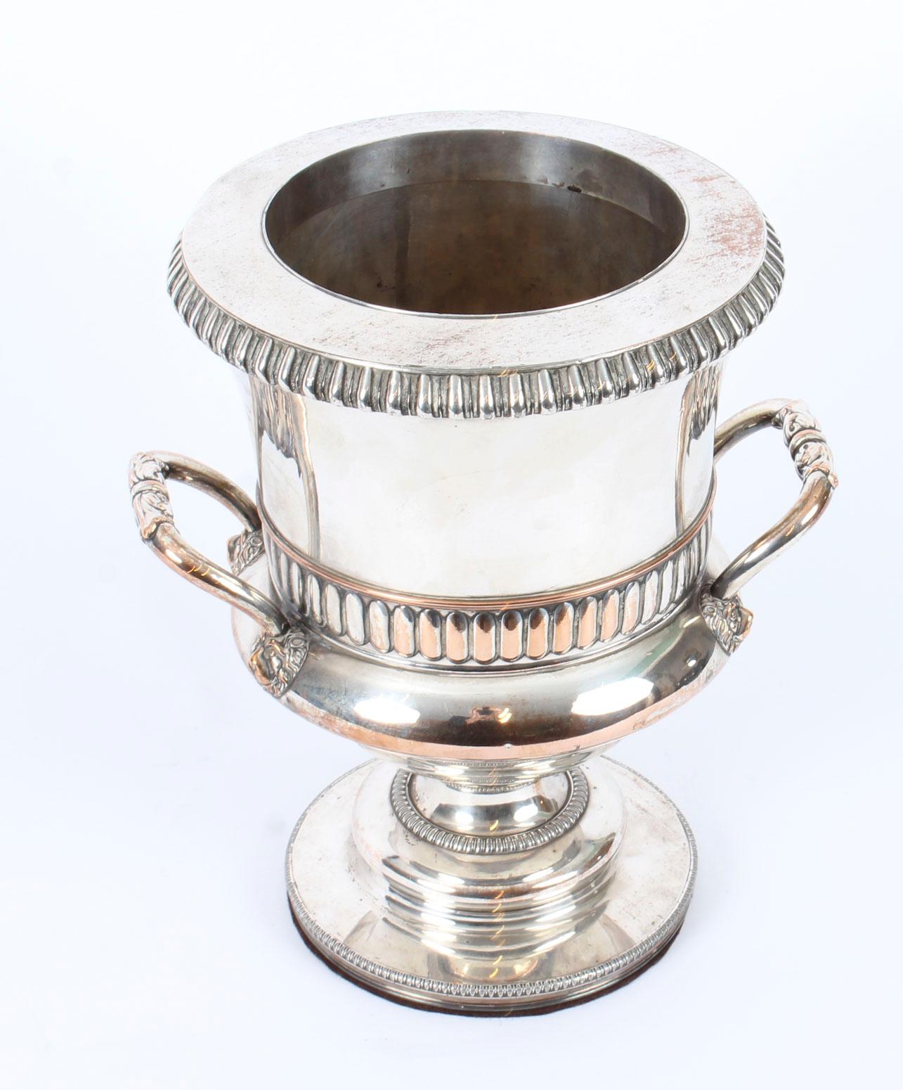 Antique Old Regency Sheffield Silver Plated Wine Cooler 19th Century 4