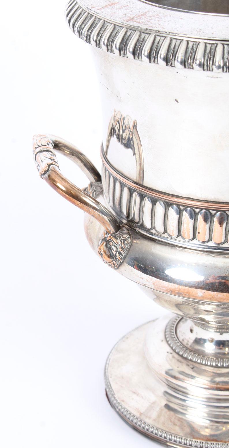 Antique Old Regency Sheffield Silver Plated Wine Cooler 19th Century In Good Condition In London, GB