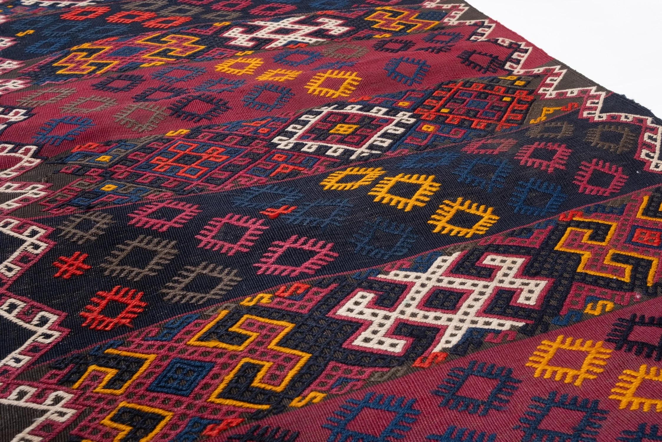 Antiguo Reyhanli Cecim Jijim Kilim Anatolia Oriental Alfombra turca Alfombra de lana Turco en venta