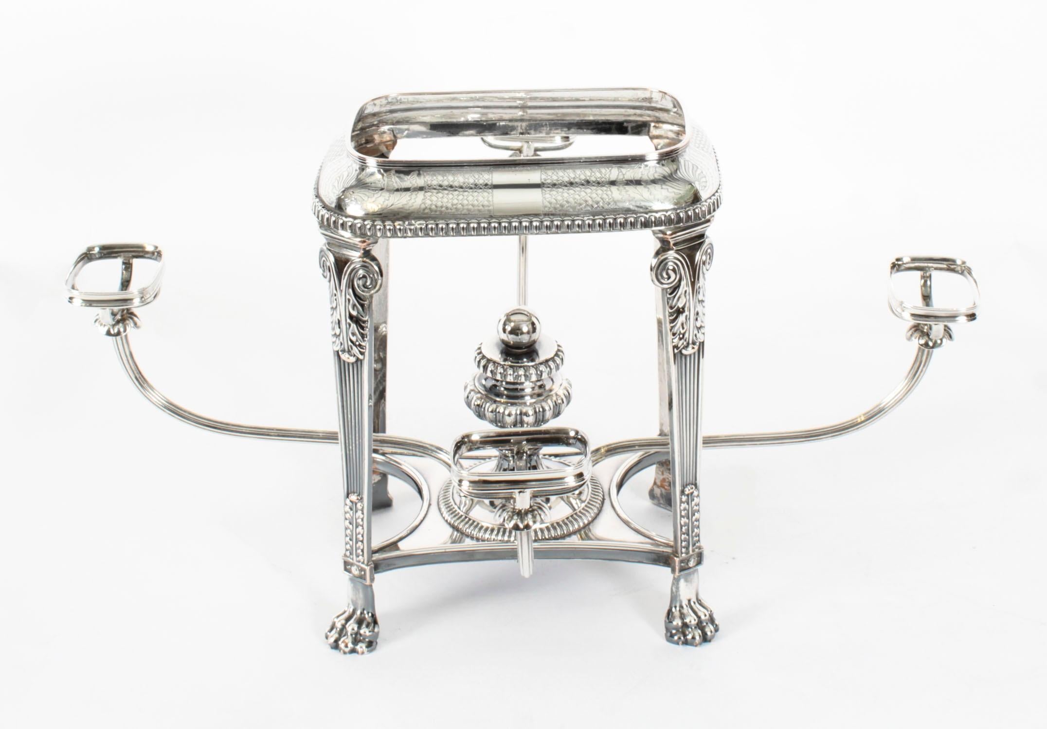 Centro de mesa antiguo de Sheffield de cristal tallado C1820 Siglo XIX en venta 6