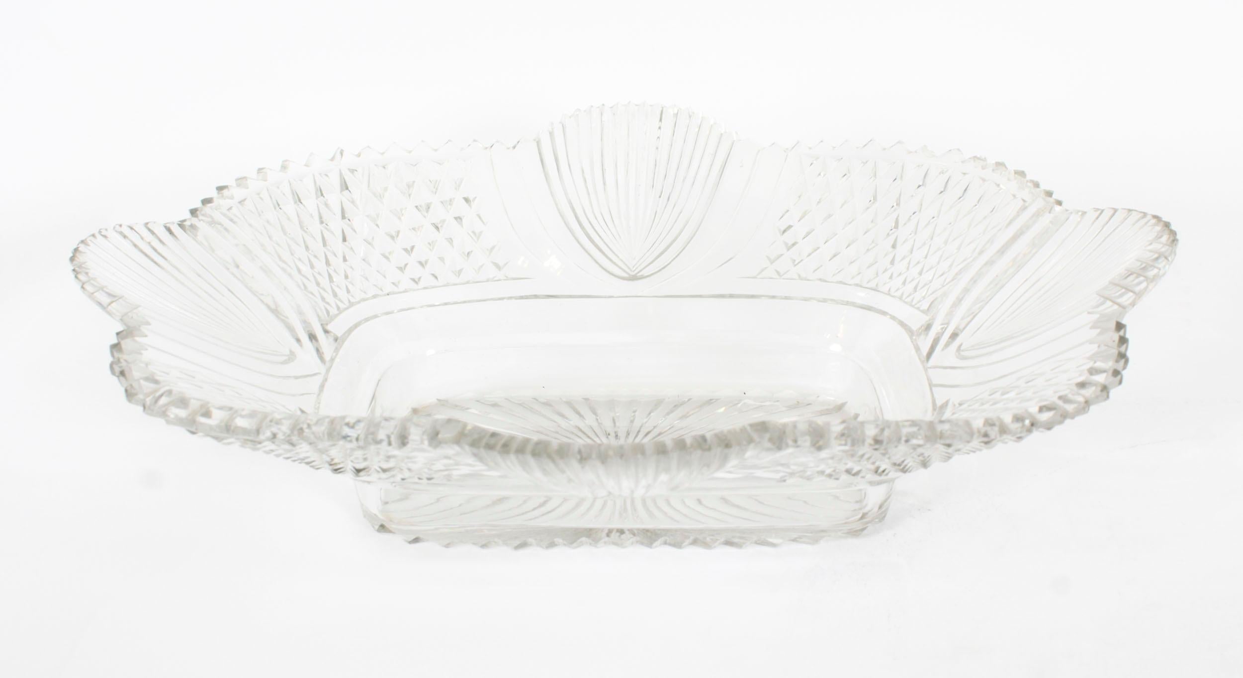 Centro de mesa antiguo de Sheffield de cristal tallado C1820 Siglo XIX en venta 8