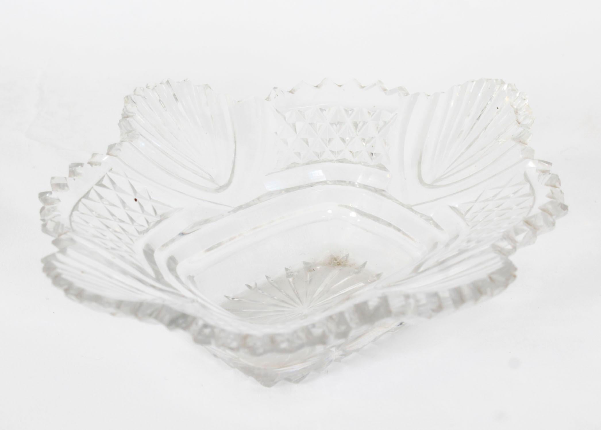 Centro de mesa antiguo de Sheffield de cristal tallado C1820 Siglo XIX en venta 10