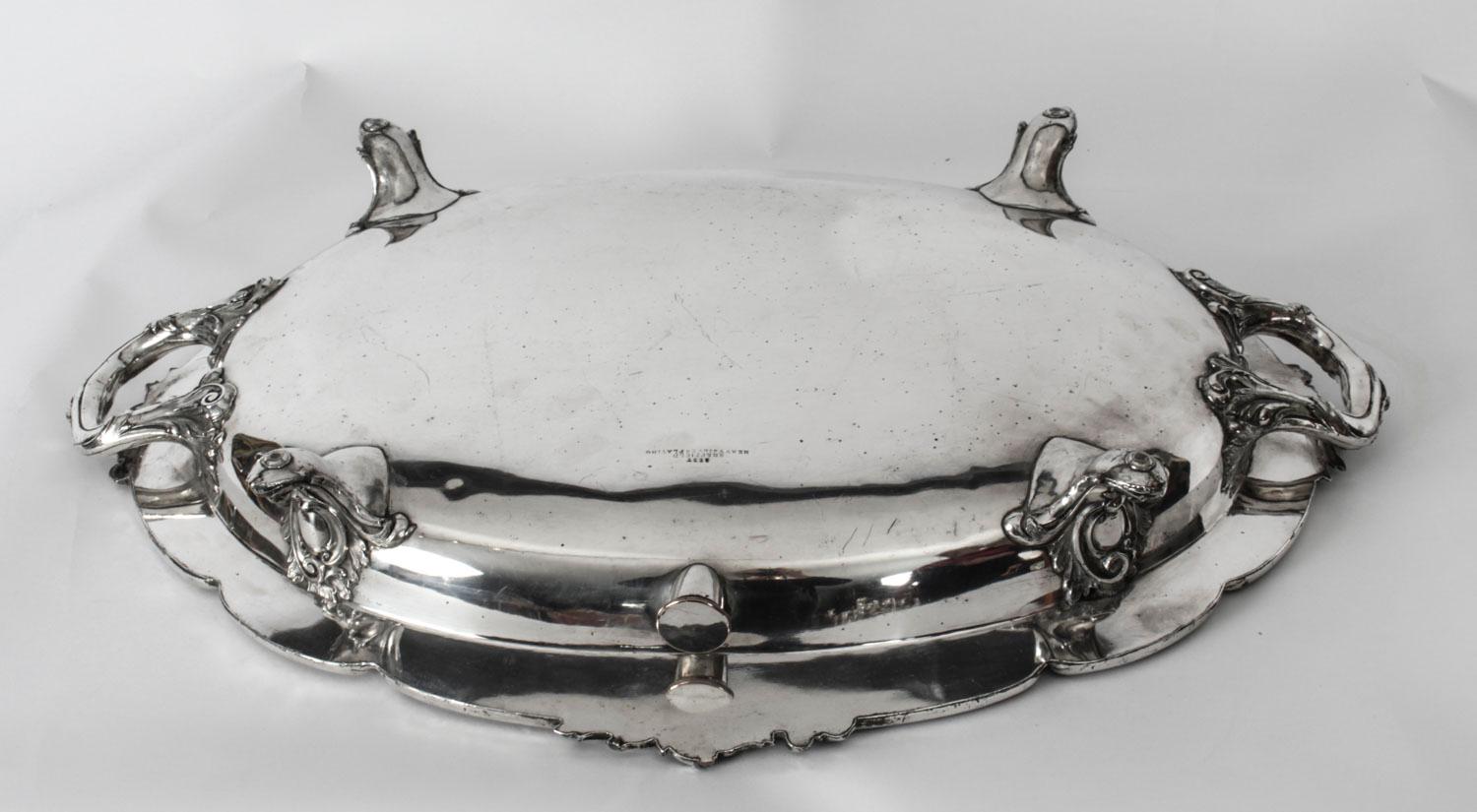 Antique Old Sheffield Plate Oval Beef Venison Tureen & Domed Cover, 19th Century 9