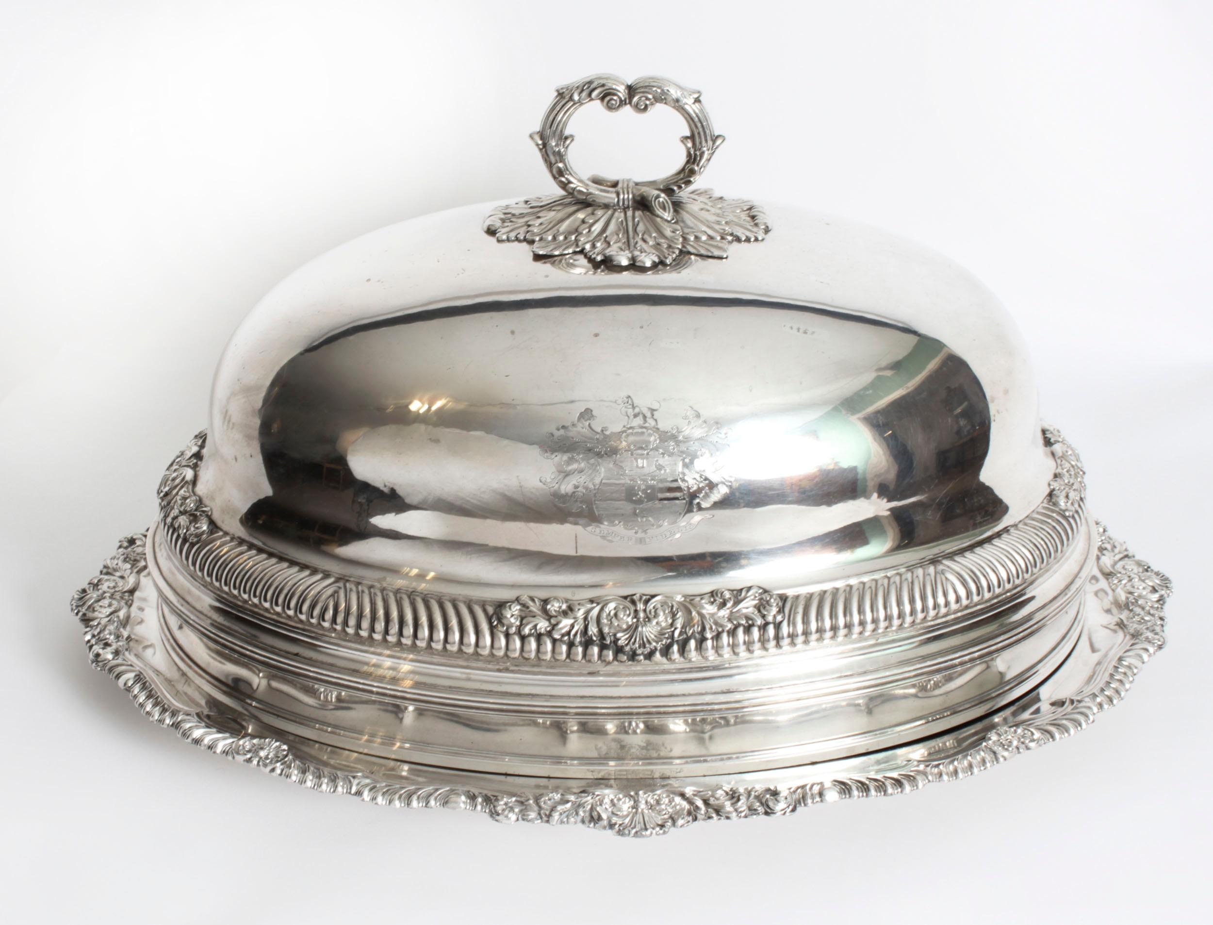 Antike alte Sheffield Platte Oval Rindfleisch Hirsch Terrine & gewölbte Abdeckung C 1810 im Angebot 14