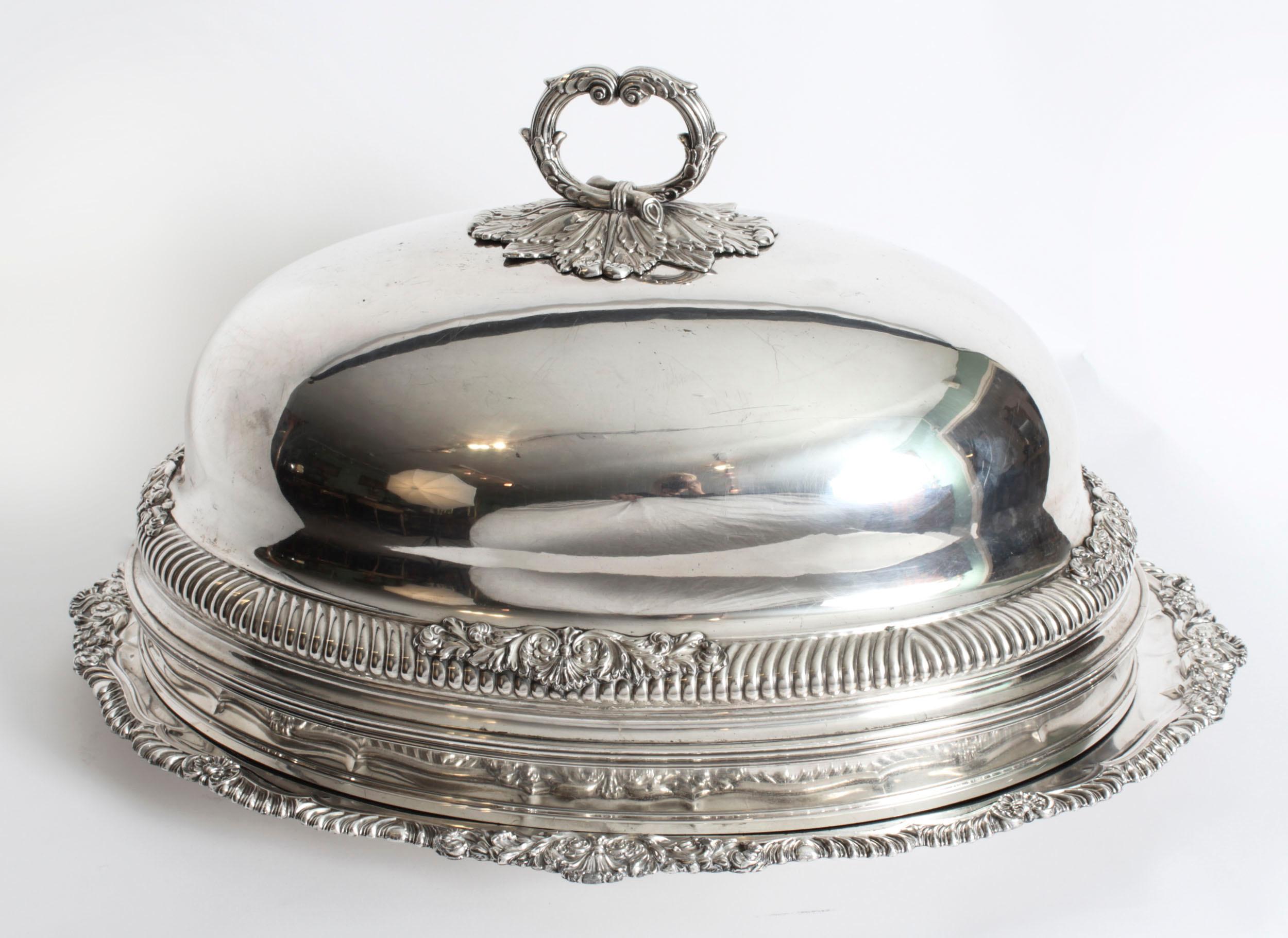 Antike alte Sheffield Platte Oval Rindfleisch Hirsch Terrine & gewölbte Abdeckung C 1810 im Angebot 2