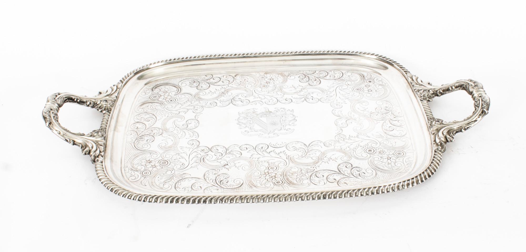 Antique Old Sheffield Silver Plated Tray George III 1780s For Sale 9