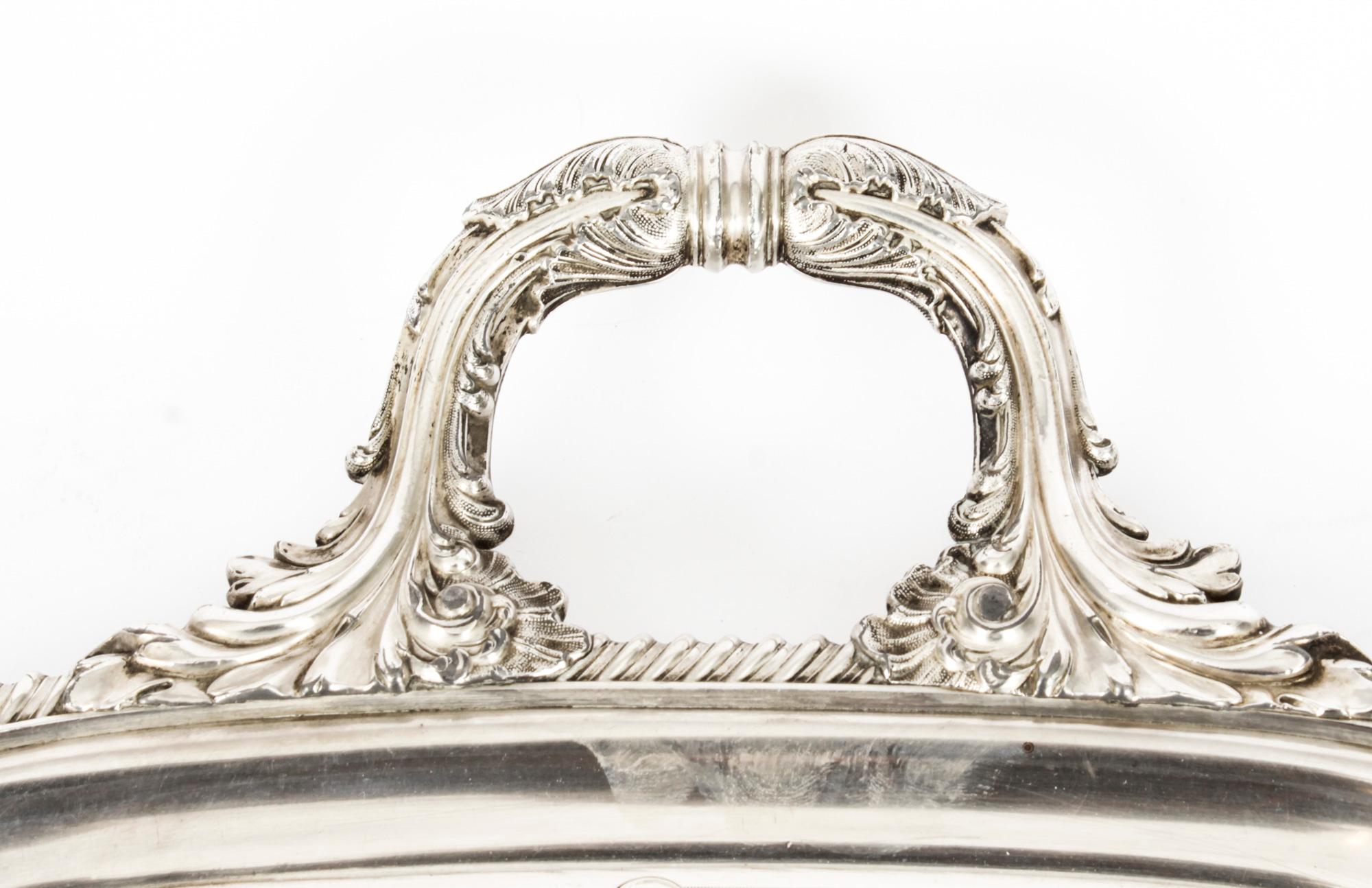 Late 18th Century Antique Old Sheffield Silver Plated Tray George III 1780s For Sale