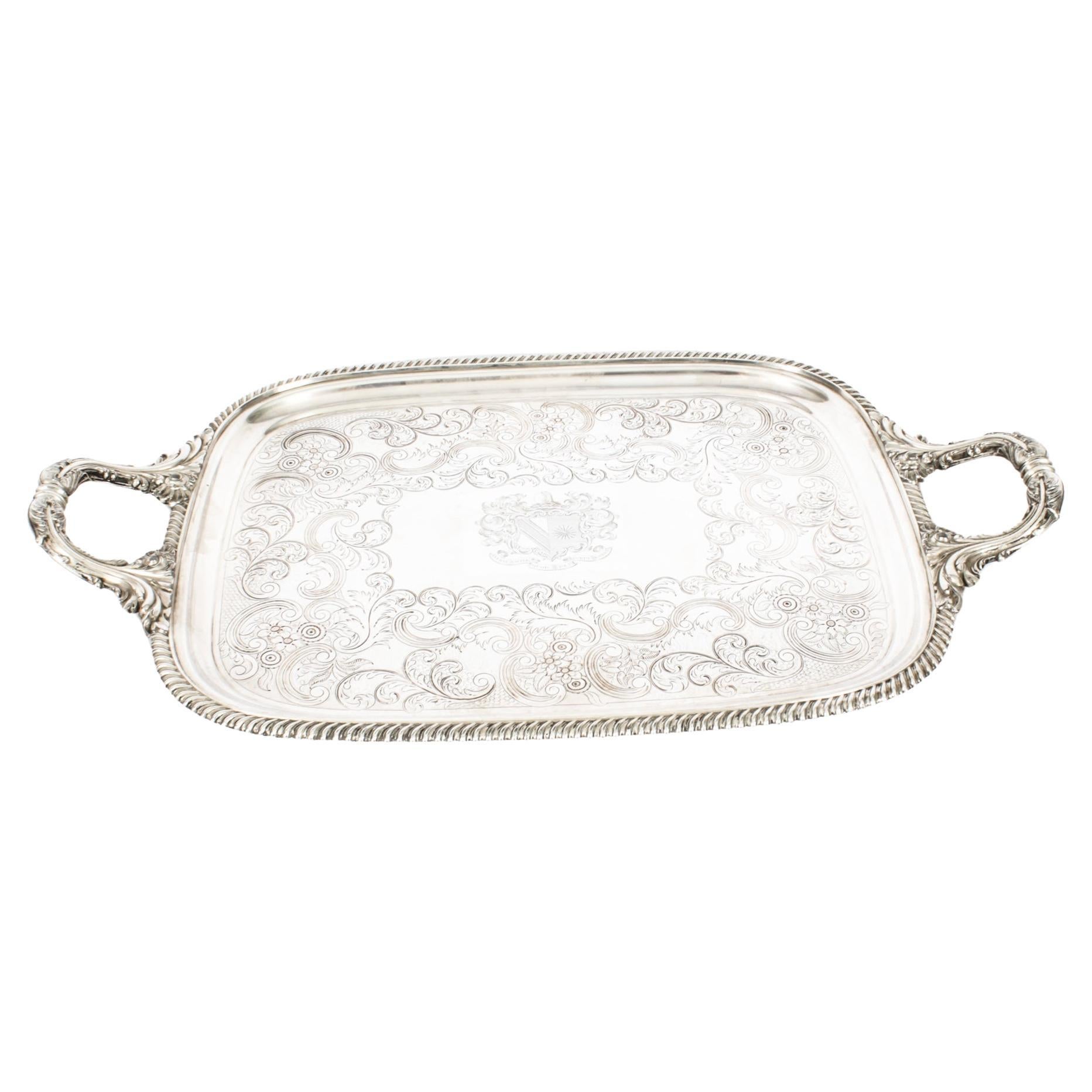 Antique Old Sheffield Silver Plated Tray George III 1780s For Sale