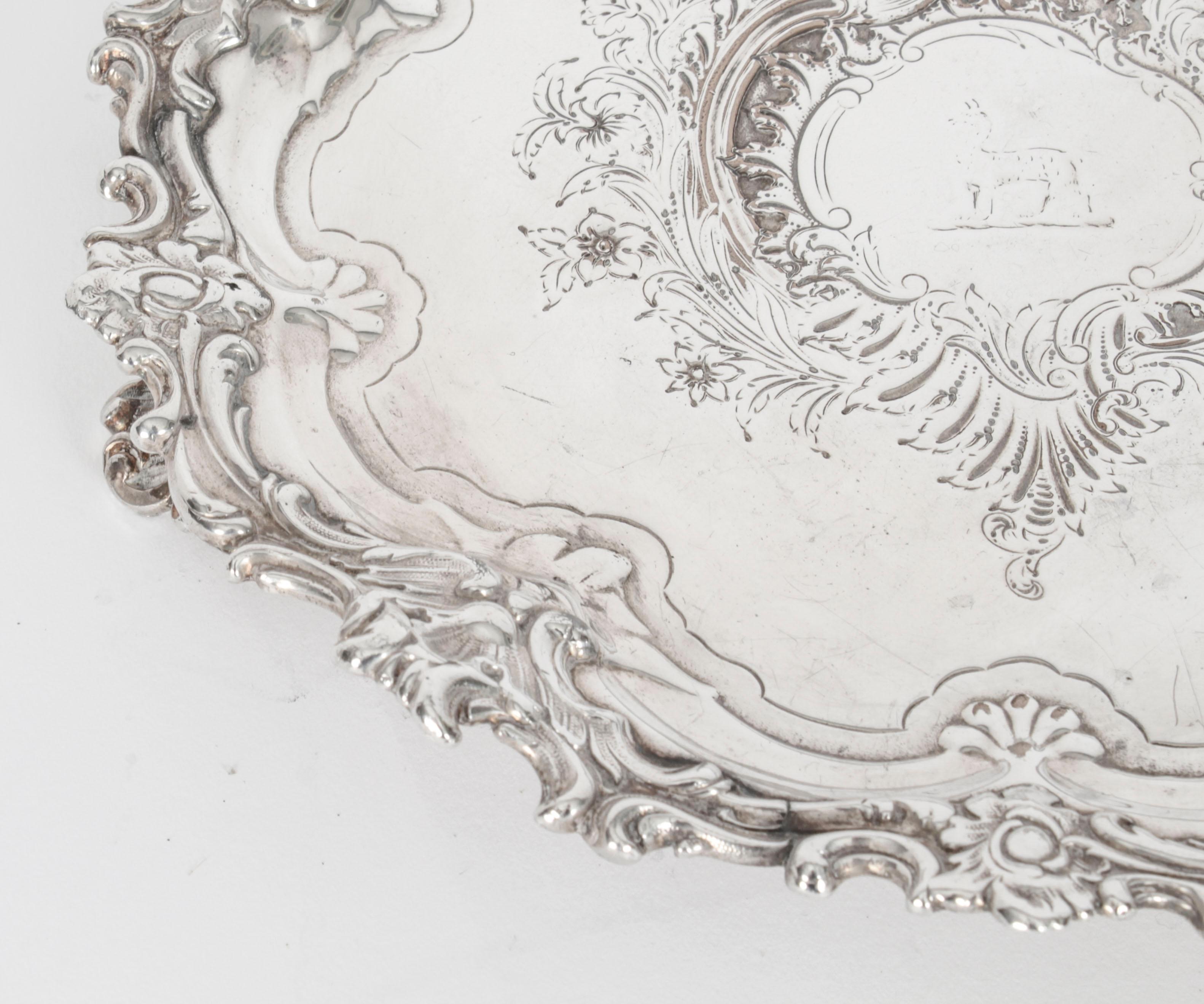 Early 19th Century Antique Old Shefield Silver Plated Salver by Smith, Tate, Nicholson 19th Century For Sale