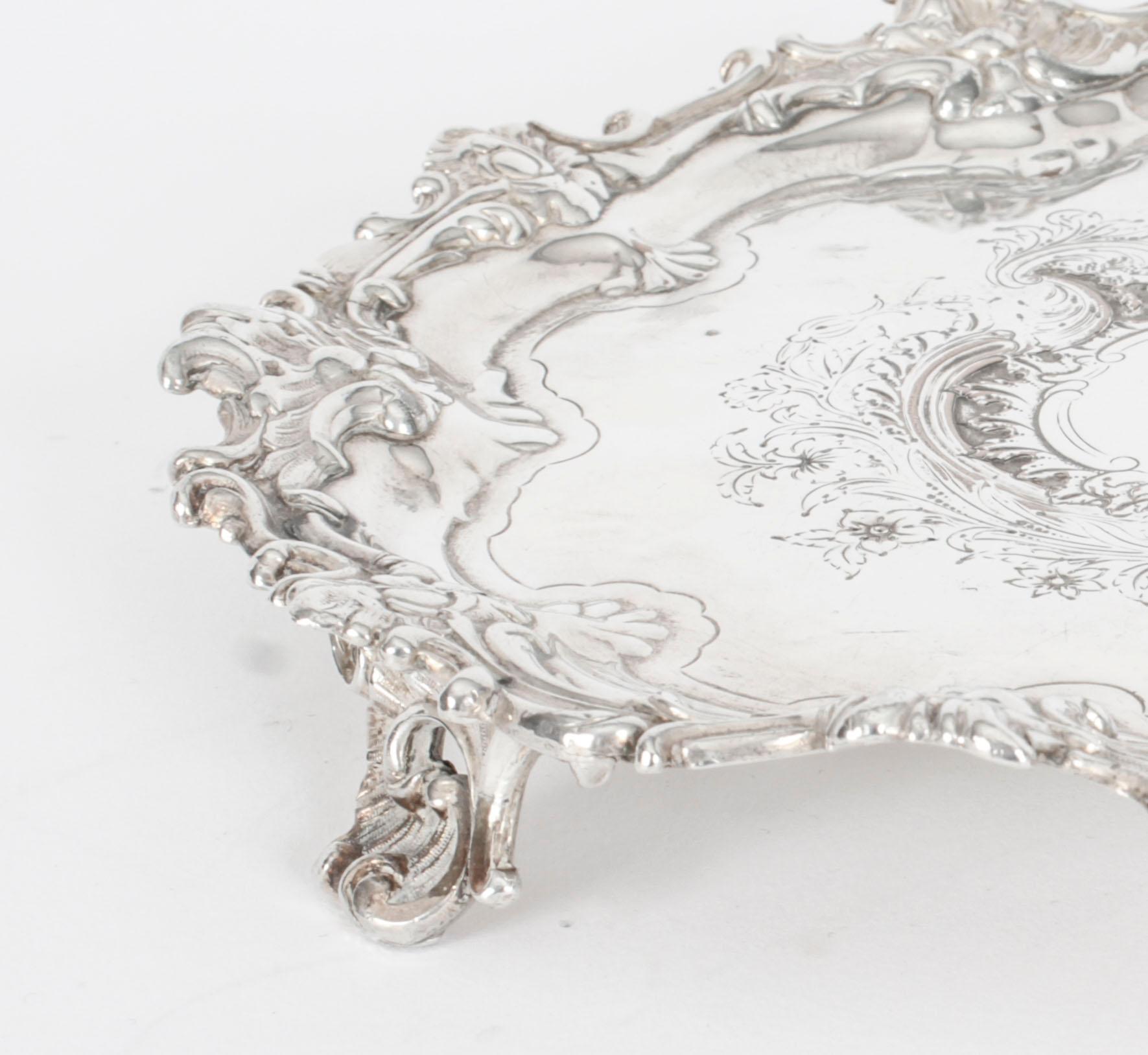 Sheffield Plate Antique Old Shefield Silver Plated Salver by Smith, Tate, Nicholson 19th Century For Sale
