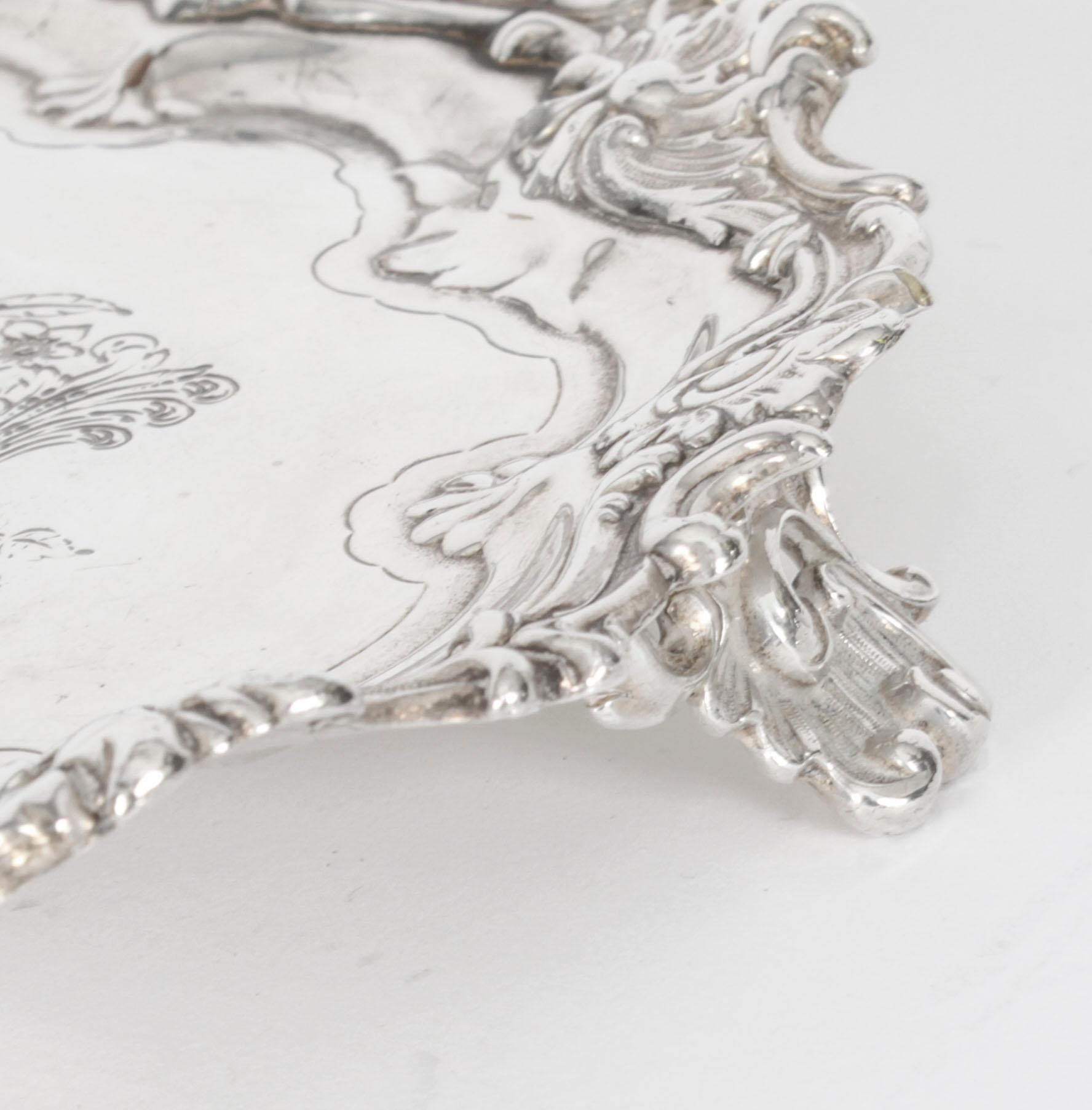 Antique Old Shefield Silver Plated Salver by Smith, Tate, Nicholson 19th Century For Sale 1