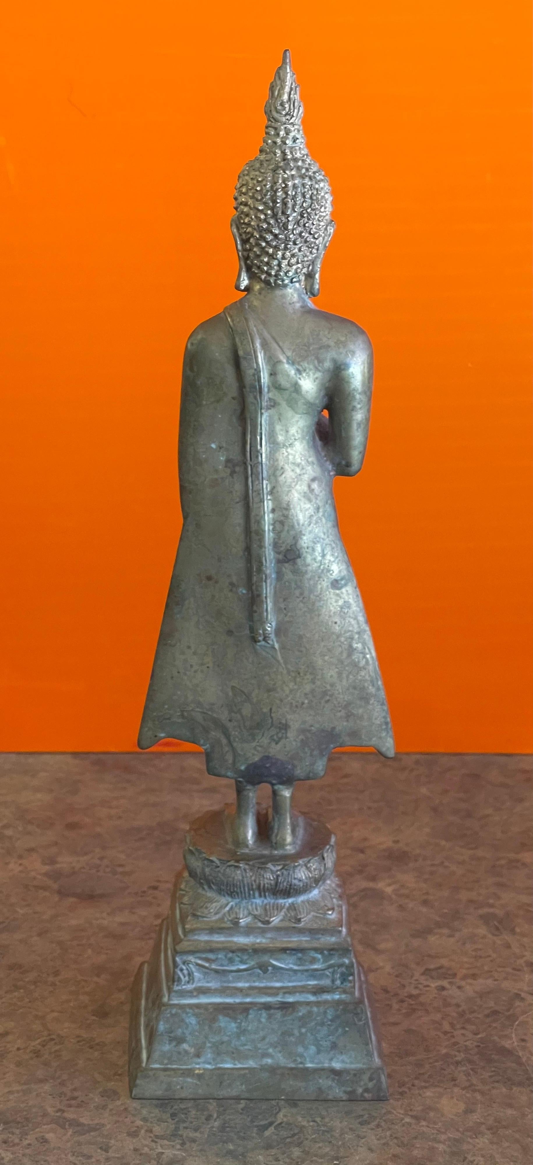 Antiker antiker Ayuttaya-Buddha aus gegossener Bronze aus altem Siam / Thai im Angebot 5