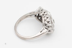 Antique Old‑Cut Diamond Ring – Estate Double Diamond Cluster Art Deco Euro Cut