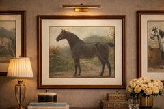 Antique Oldenburg Horse Portrait 1898, German Warmblood Equestrian Lithograph