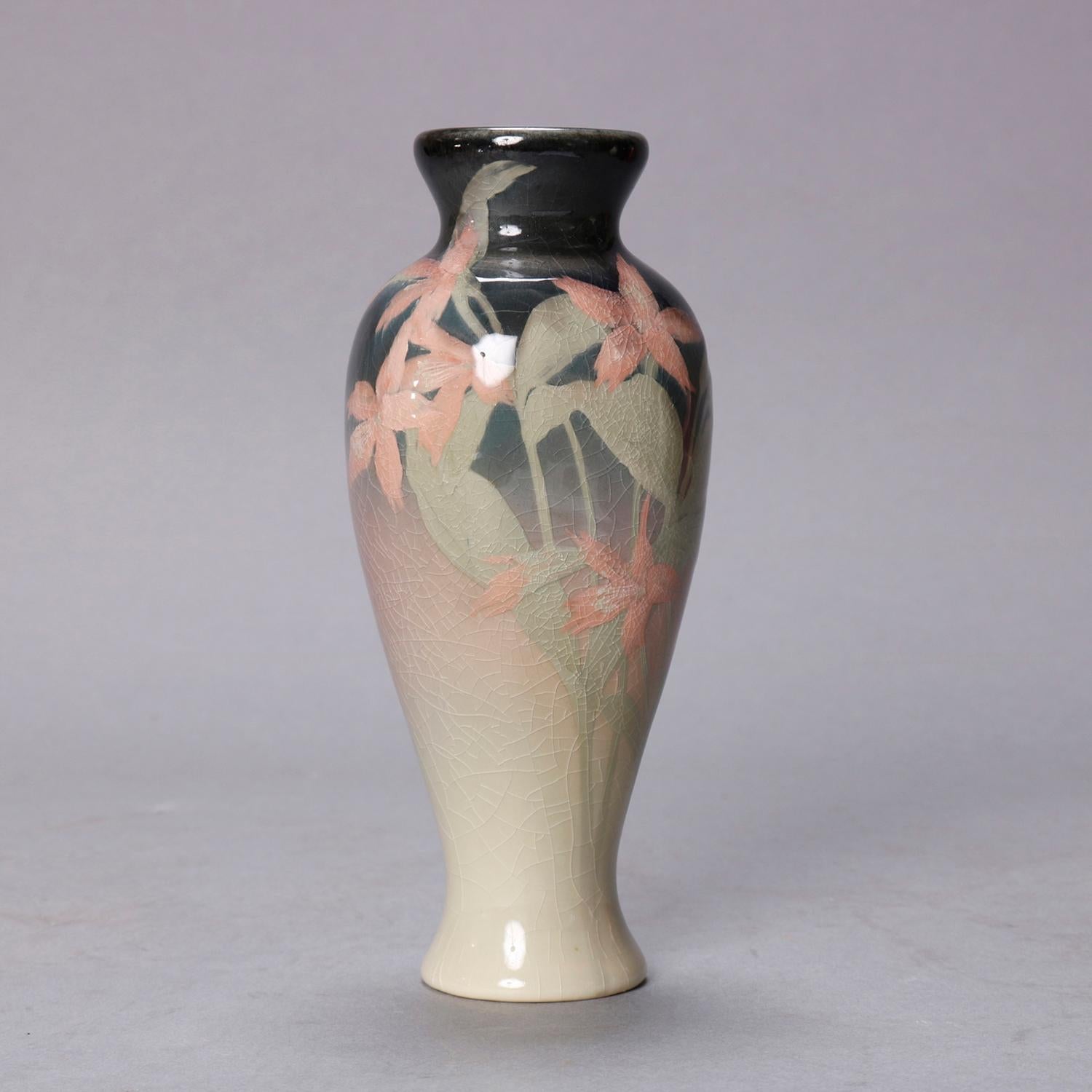 Antique Olga Geneva Reed for Rookwood Iris Glazed Vase, 19th Century In Good Condition In Big Flats, NY