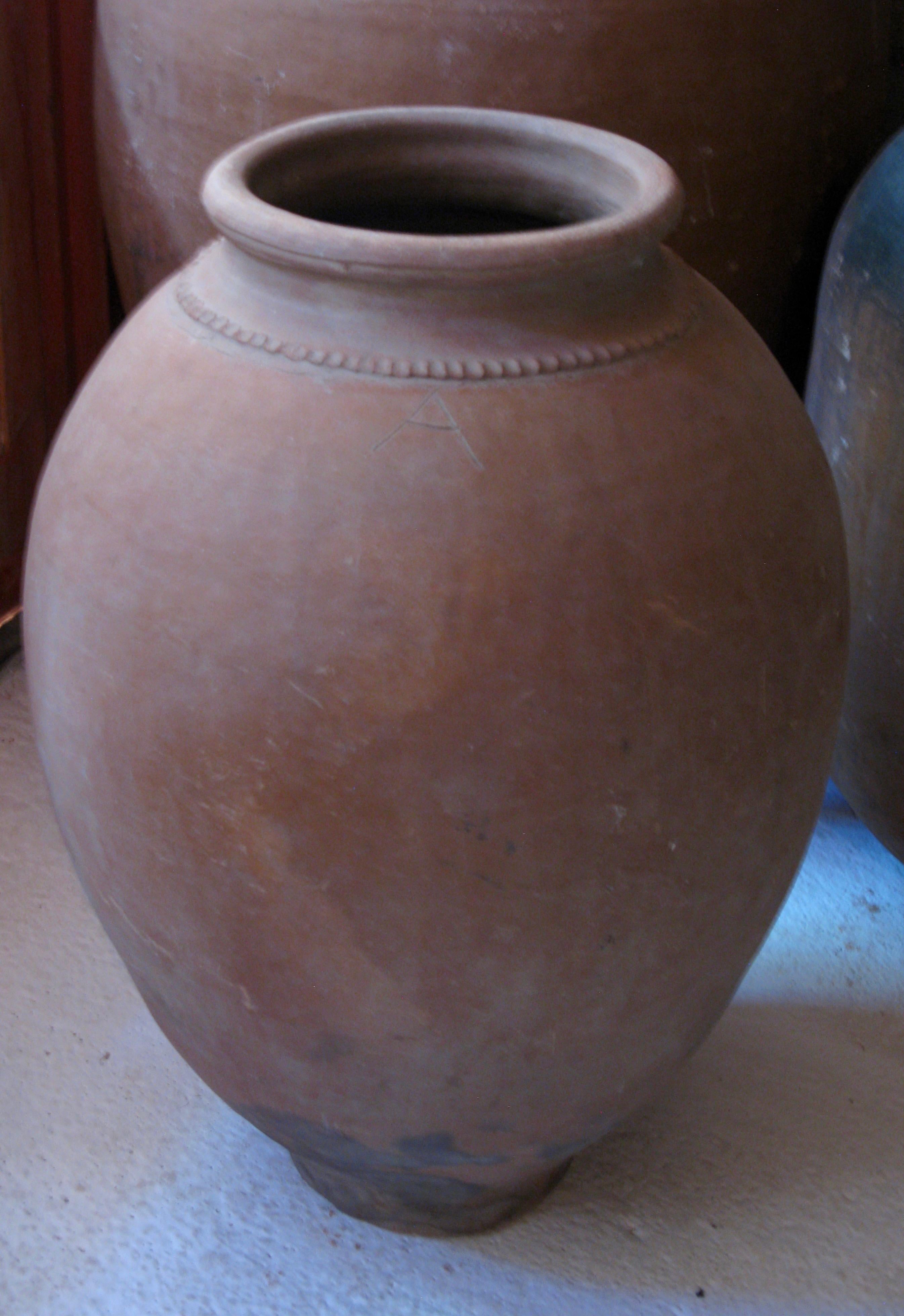 Spanish Colonial Antique Olive Pot, Olive Pot, Spain, Terracotta Pot, 20th Century