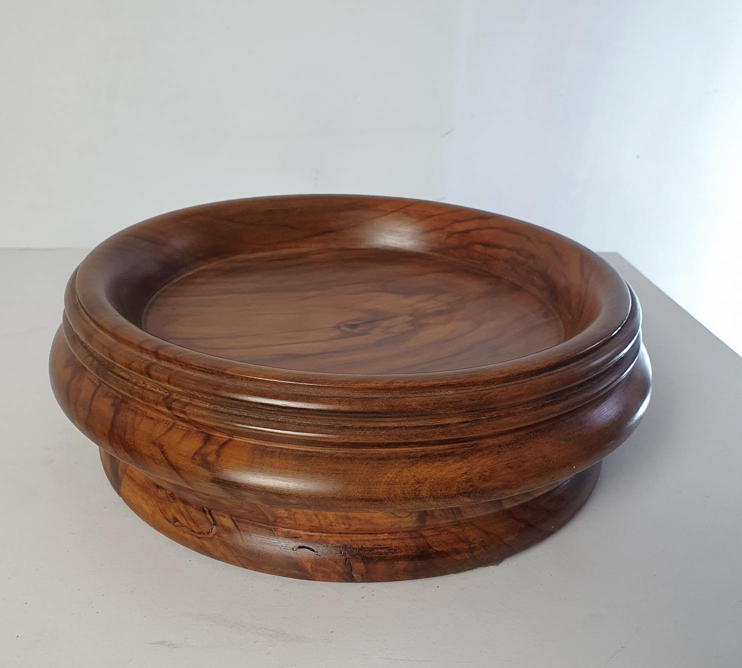 19th Century Antique Olive Wood Bowl Italy For Sale