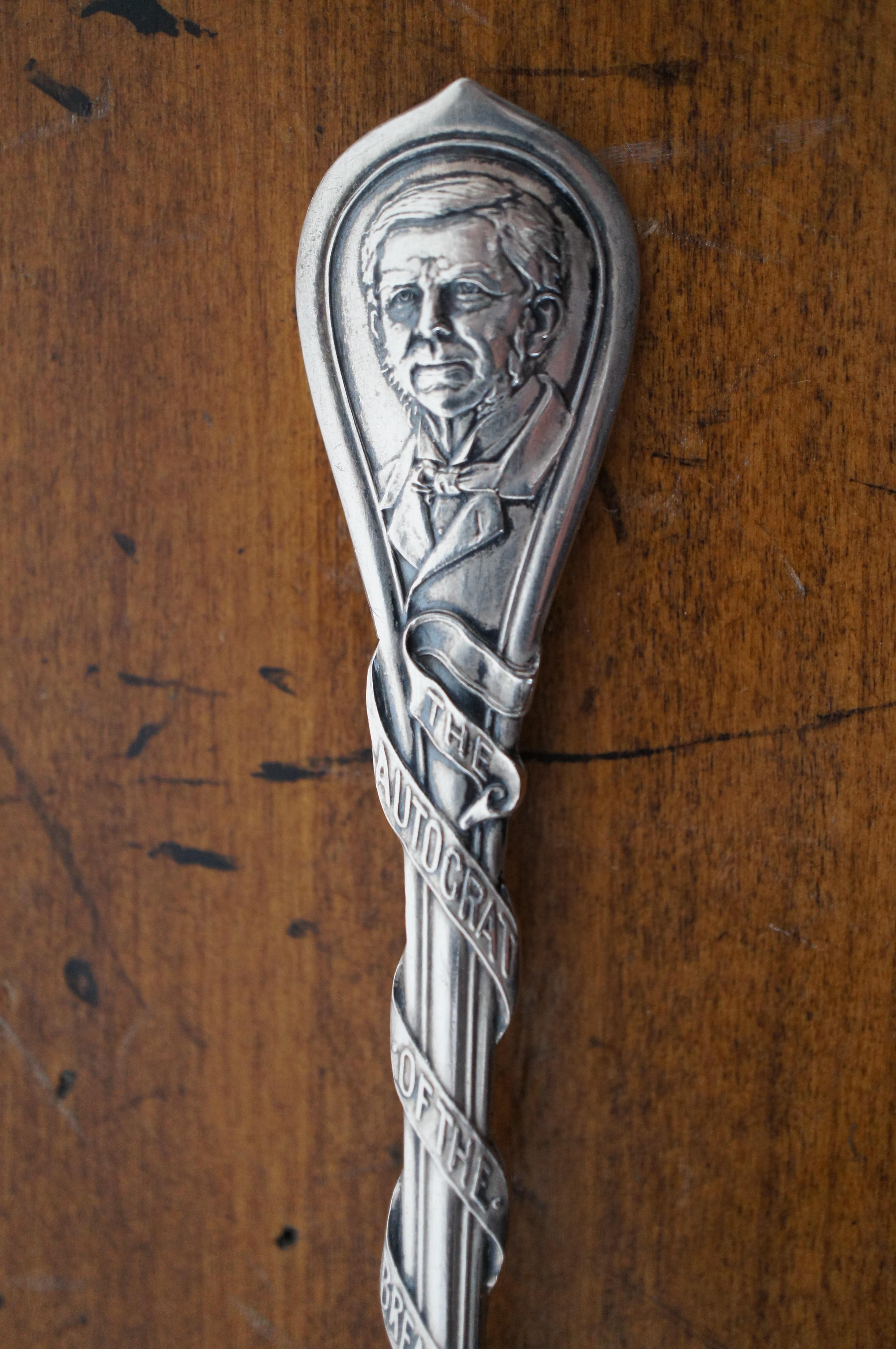 Antique Oliver Wendell Holmes Sterling Silver Souvenir Tea Spoon 27g 6
